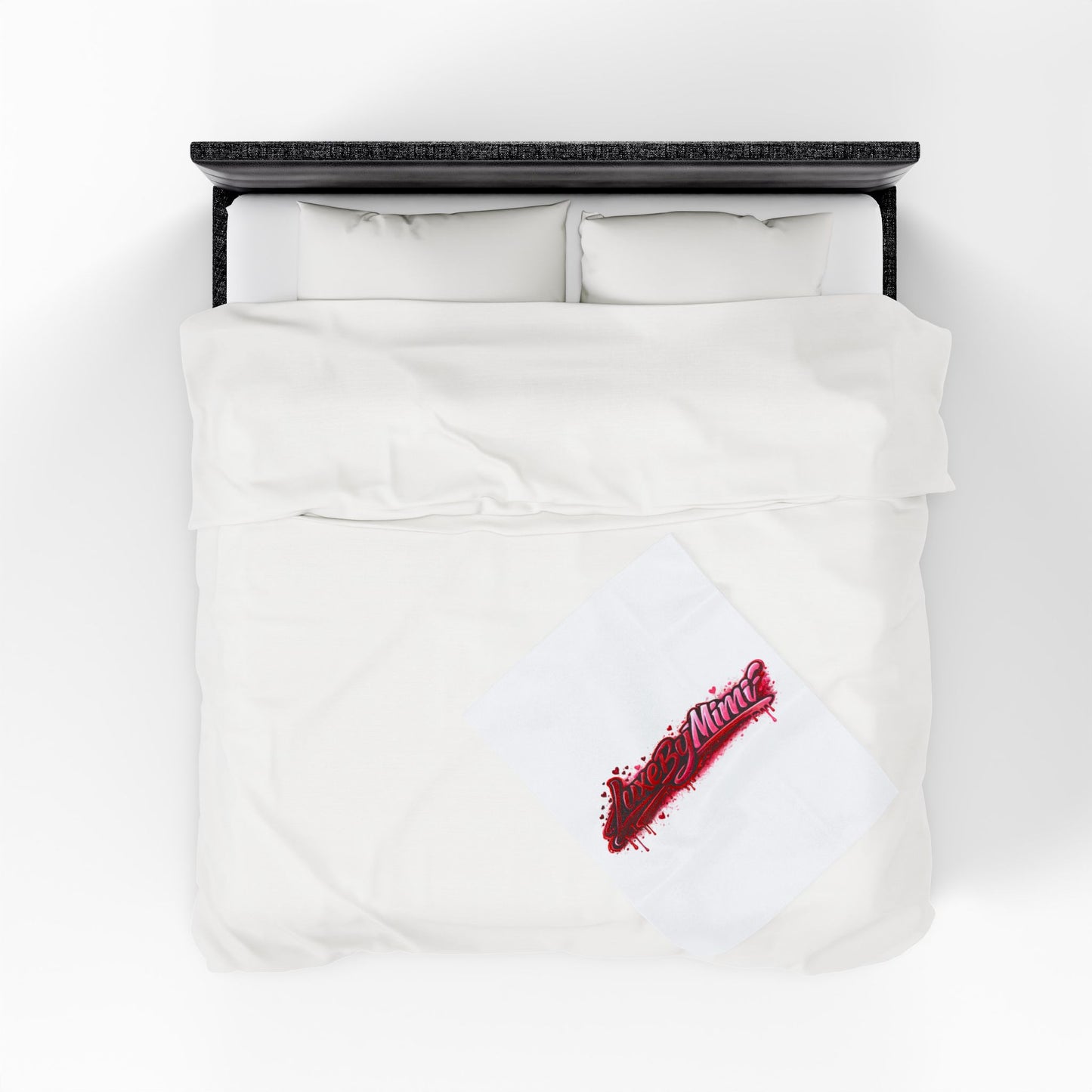 Luxe By Mimi Velvet Plush Blanket — Heart Drip Graphic Cozy Throw