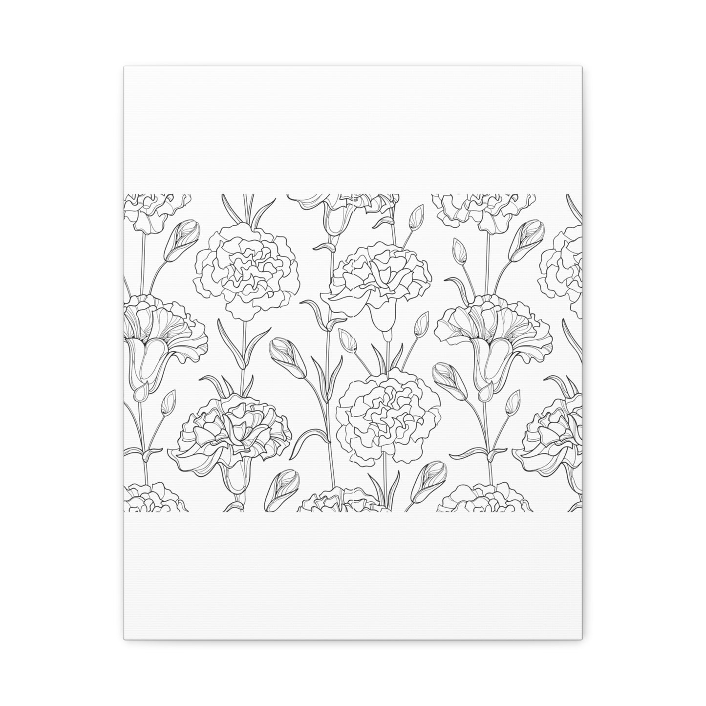 Floral Canvas Art, Stretched Wall Decor, Home Gift, Botanical Print, Modern Design, Matte Finish