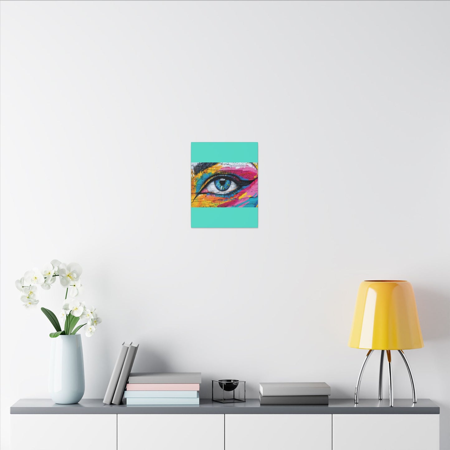 Colorful Eye Street Art Matte Canvas Print