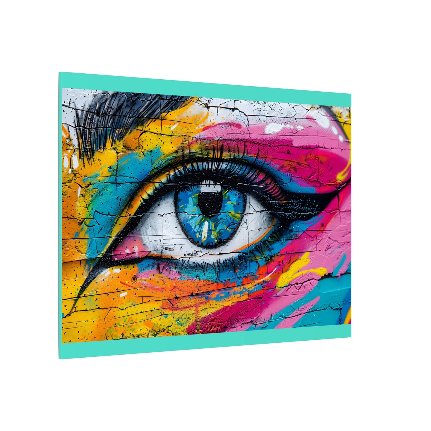 Colorful Eye Street Art Matte Canvas Print
