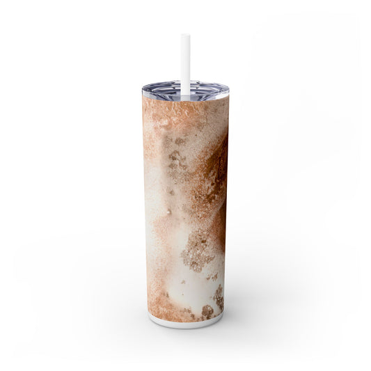 Stylish Marble Skinny Tumbler with Straw, Perfect for Gifts, Home Office, Summer, Mom's Day, Outdoor Adventures, Travel Mug