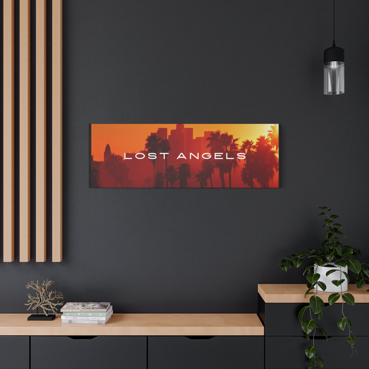 Lost Angels Wall Art Canvas | Sunset Cityscape Print, Home Decor, Gift for Art Lovers, Modern Living Room, California Vibe