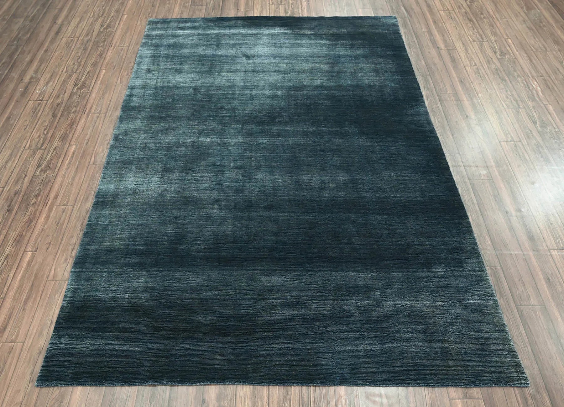 6x9 Blue LoomBloom Hand Knotted Modern & Contemporary Textured Tibetan 100% Wool Oriental Area Rug-2
