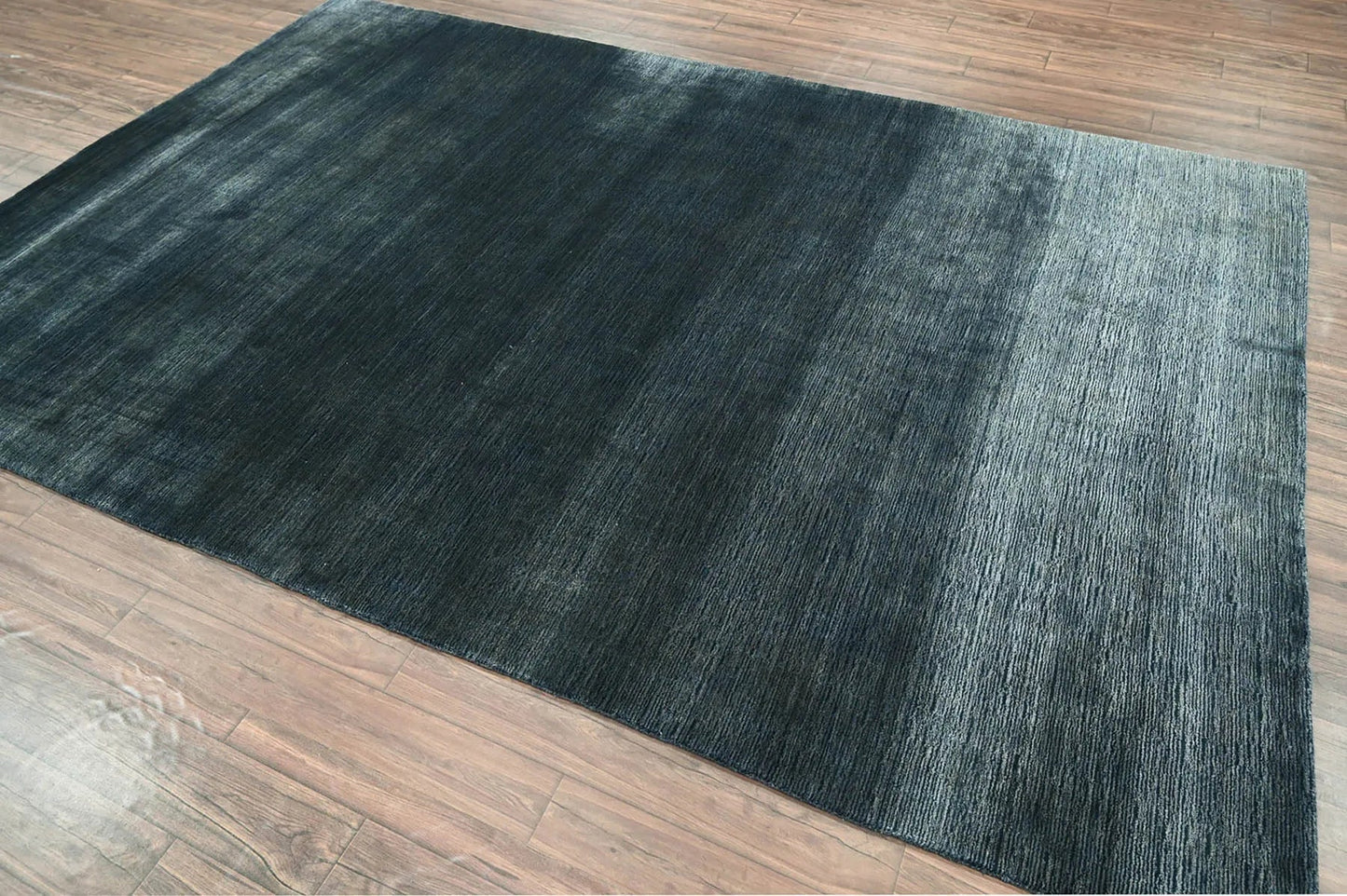 6x9 Blue LoomBloom Hand Knotted Modern & Contemporary Textured Tibetan 100% Wool Oriental Area Rug-3