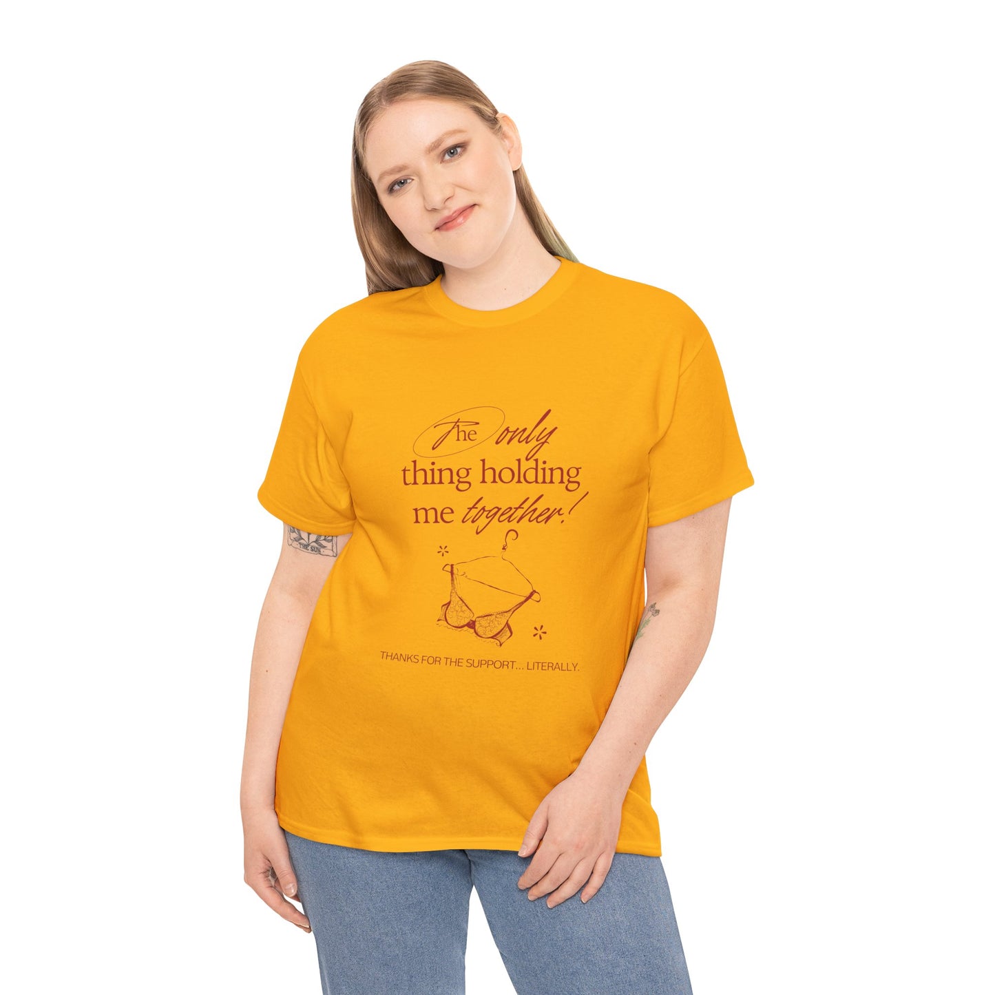 "Holding It Together" Unisex Heavy Cotton Tee: Funny Gift for Friends, Family, Self-Care, Casual Wear, Humor Shirts, Gift for Her