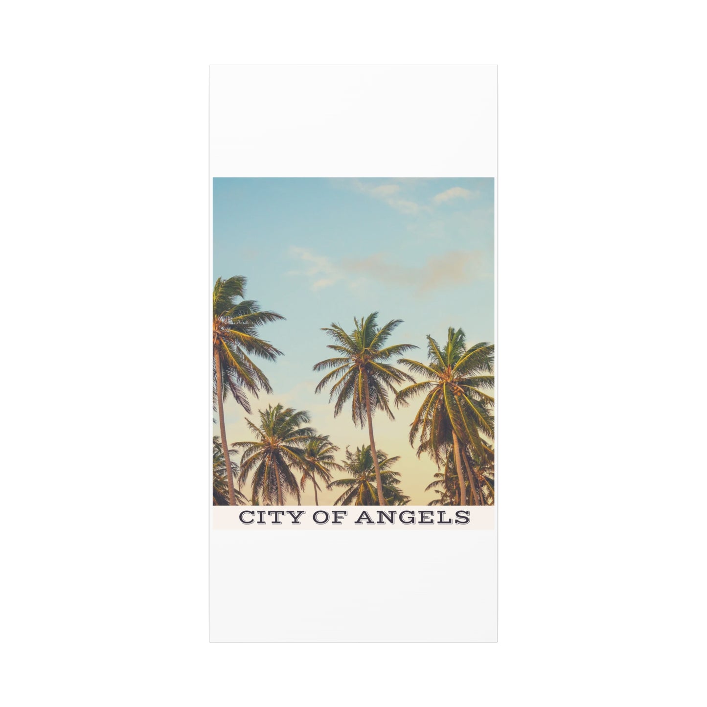 Tropical Palm Tree Canvas Print, City of Angeles Tropical Wall Art, Los Angeles Beach Decor, California Nature Photography, Home Decoration, Gift for Beach Lovers