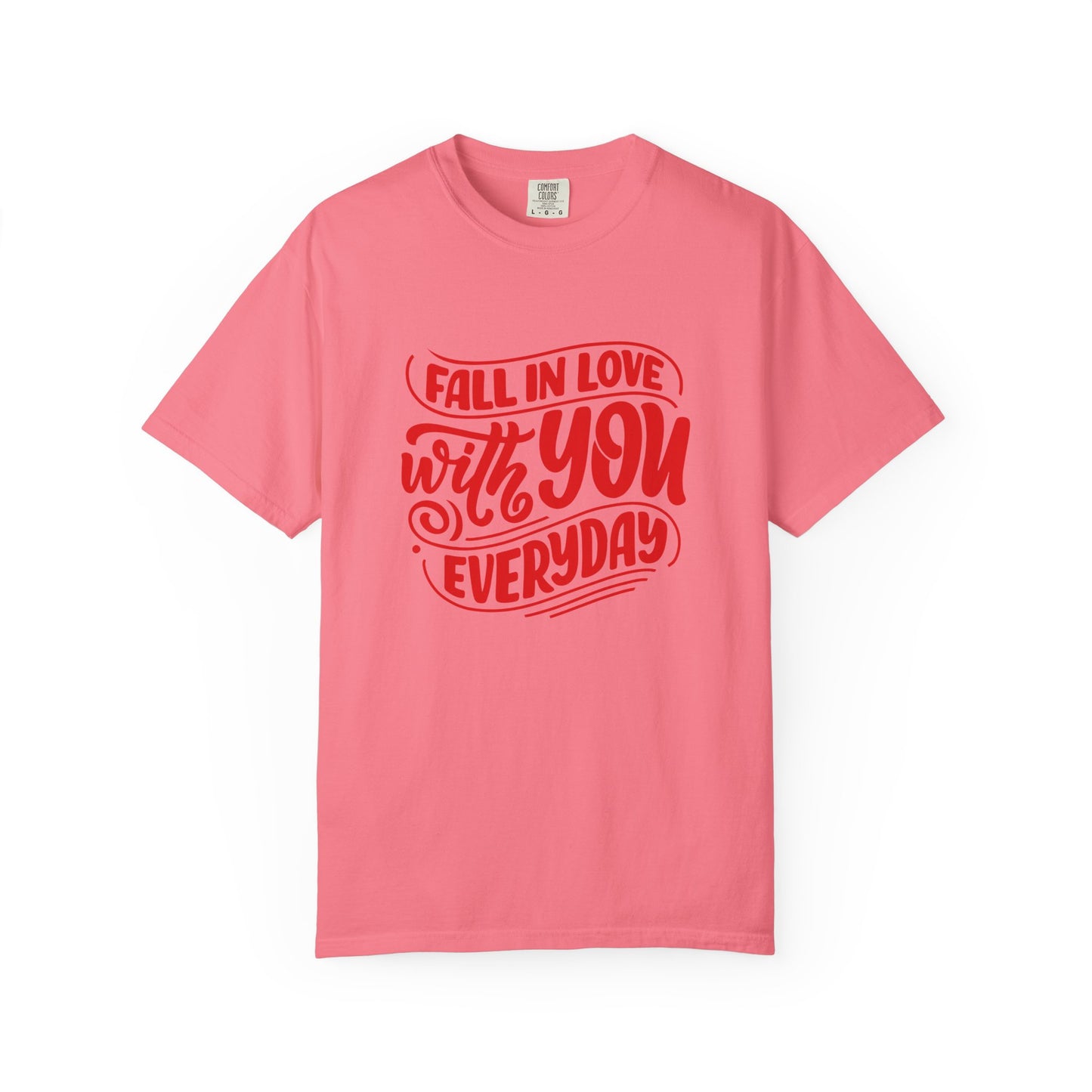 Fall in Love with YOU Quote T-shirt for Couples, Valentine's Day, Gifts for Him/Her, Casual Everyday Wear, Comfortable Unisex Tee