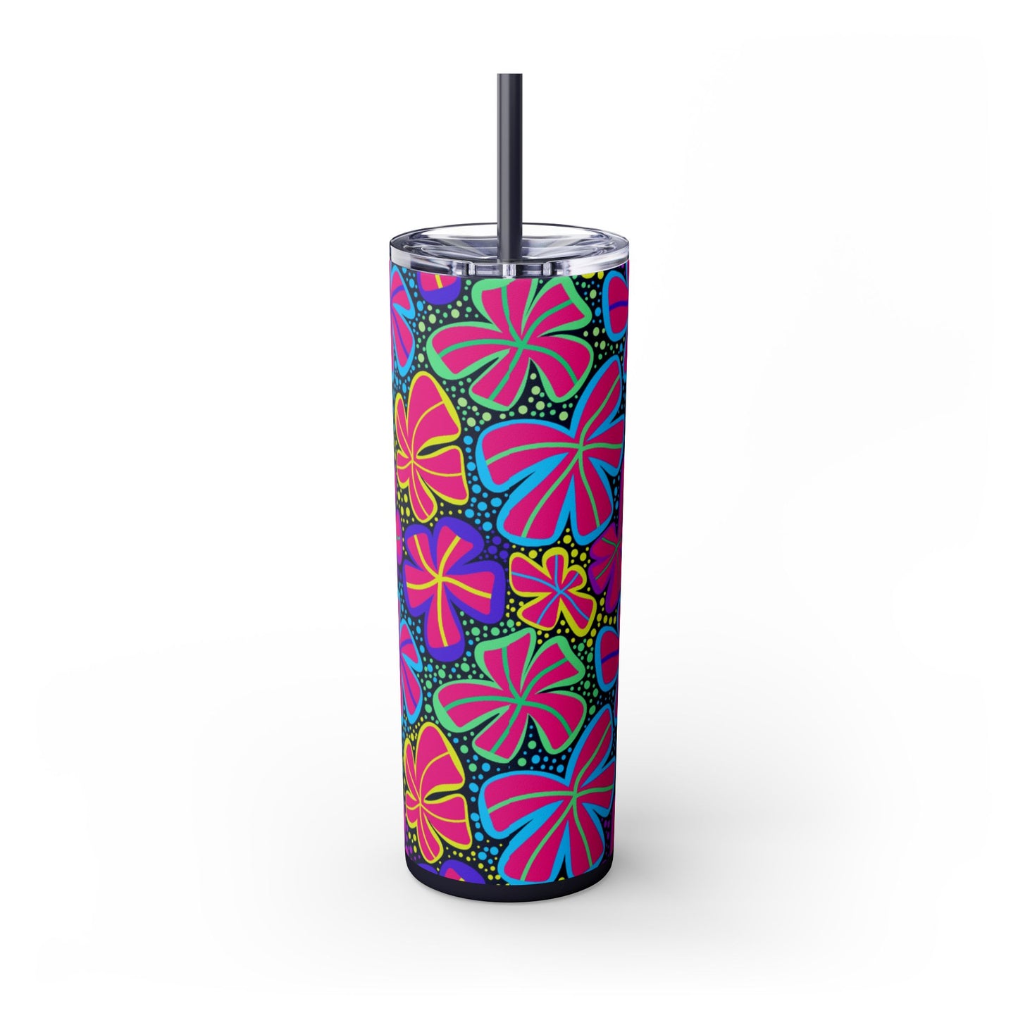 Vibrant Floral Skinny Tumbler, 20oz | Reusable Drink Cup for Home, Office, Road Trips | Fun Gift for Spring, Summer, Birthdays, Garden [...]