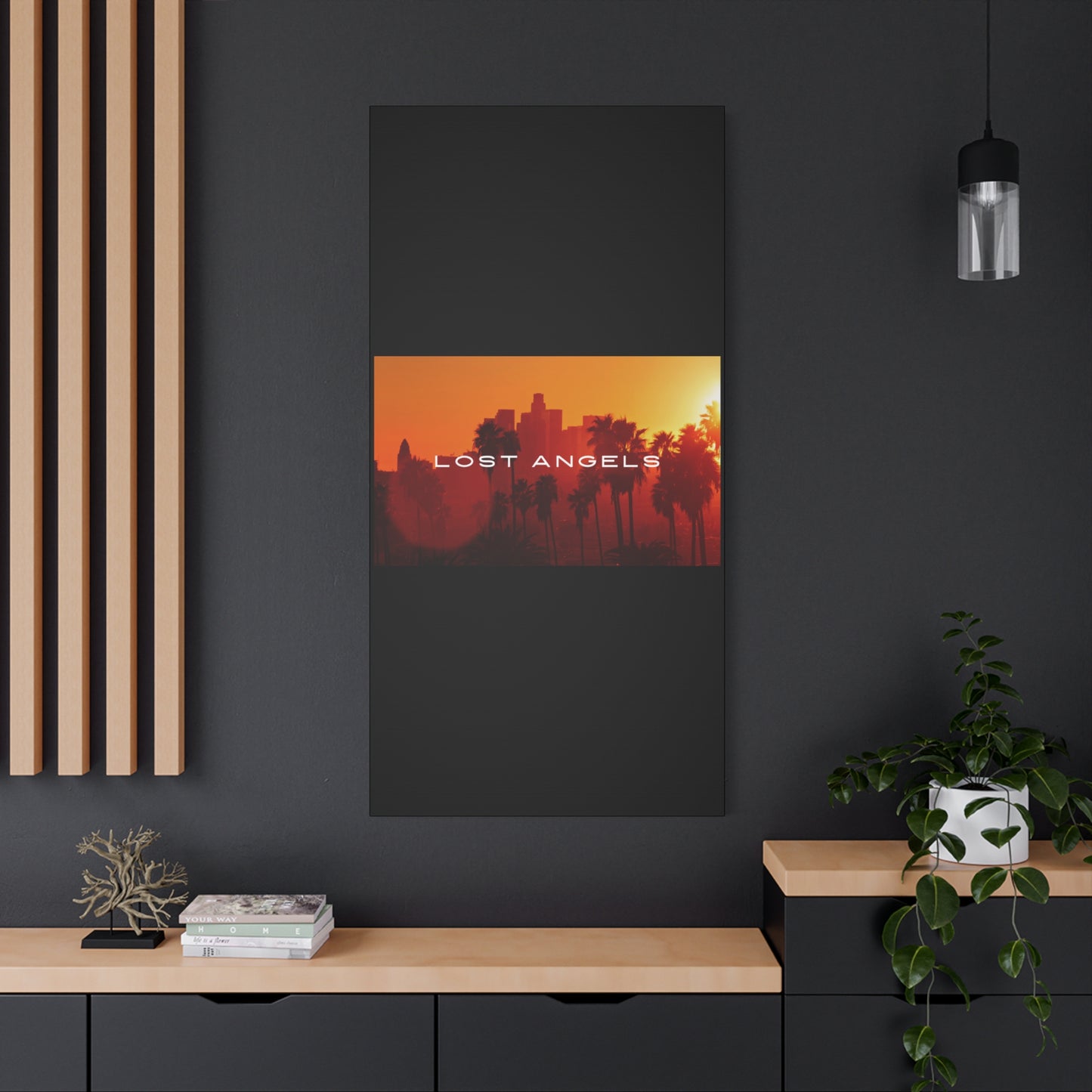 Lost Angels Wall Art Canvas | Sunset Cityscape Print, Home Decor, Gift for Art Lovers, Modern Living Room, California Vibe