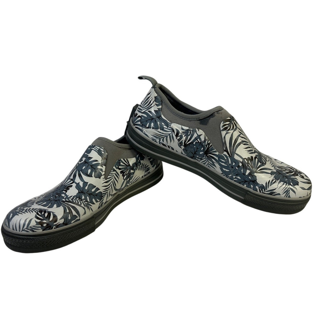 Showave Womens Size 10 Gray Fern Leaf Closed Round Toe Waterproof Garden Shoes