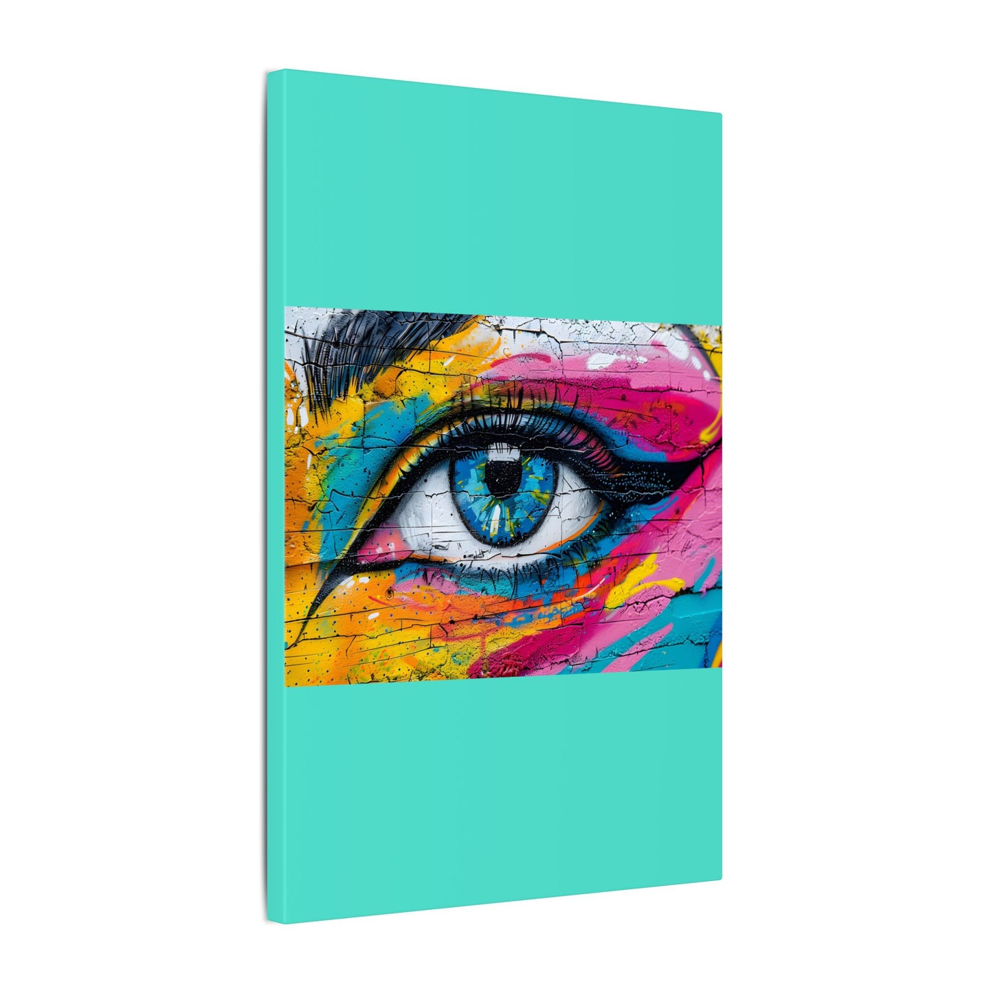 Colorful Eye Street Art Matte Canvas Print