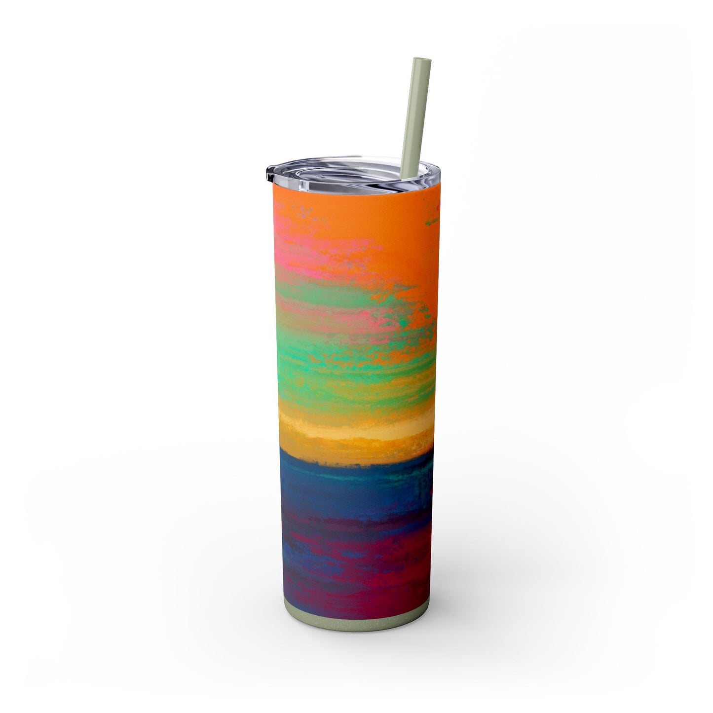 Colorful Ombre Skinny Tumbler with Straw, 20oz | Travel Mugs, Summer Drinkware, Beach Accessories, Gifts for Her, Eco-Friendly