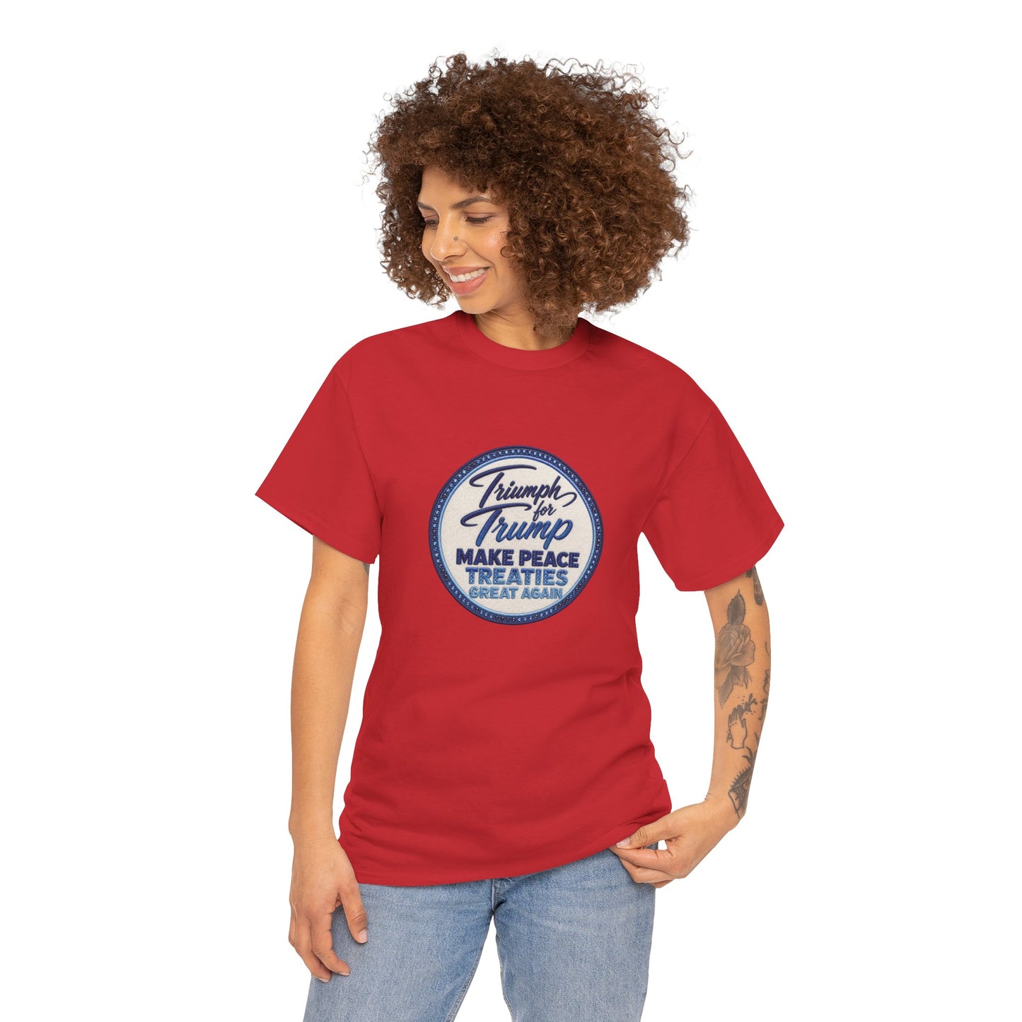 "Make Peace Treaties Great Again" Embroidery Badge Pattern T-Shirt - MADE TO ORDER ✨ CUSTOMIZABLE WITHIN REASON