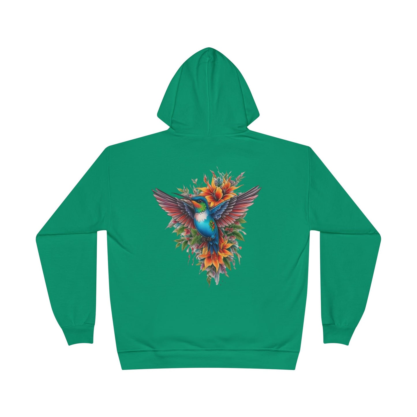 Vibrant Hummingbird Hoodie, Eco-Friendly Pullover, Perfect Gift for Nature Lovers, Spring Fashion, Unique Floral Design