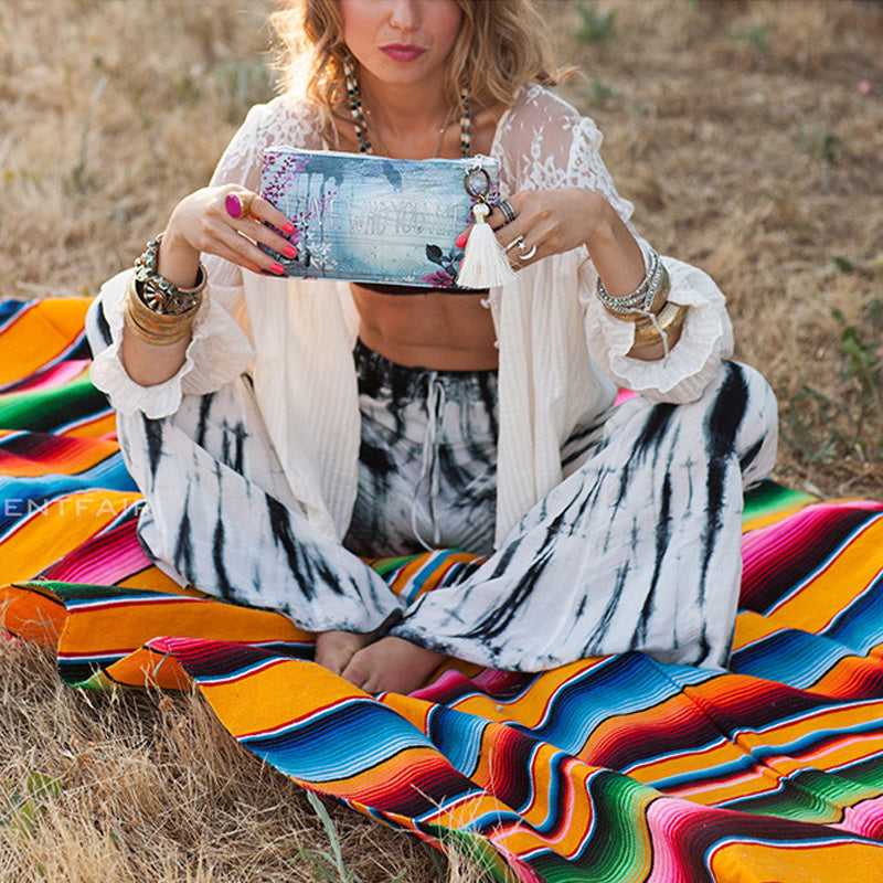 Rainbow table flag rainbow blanket