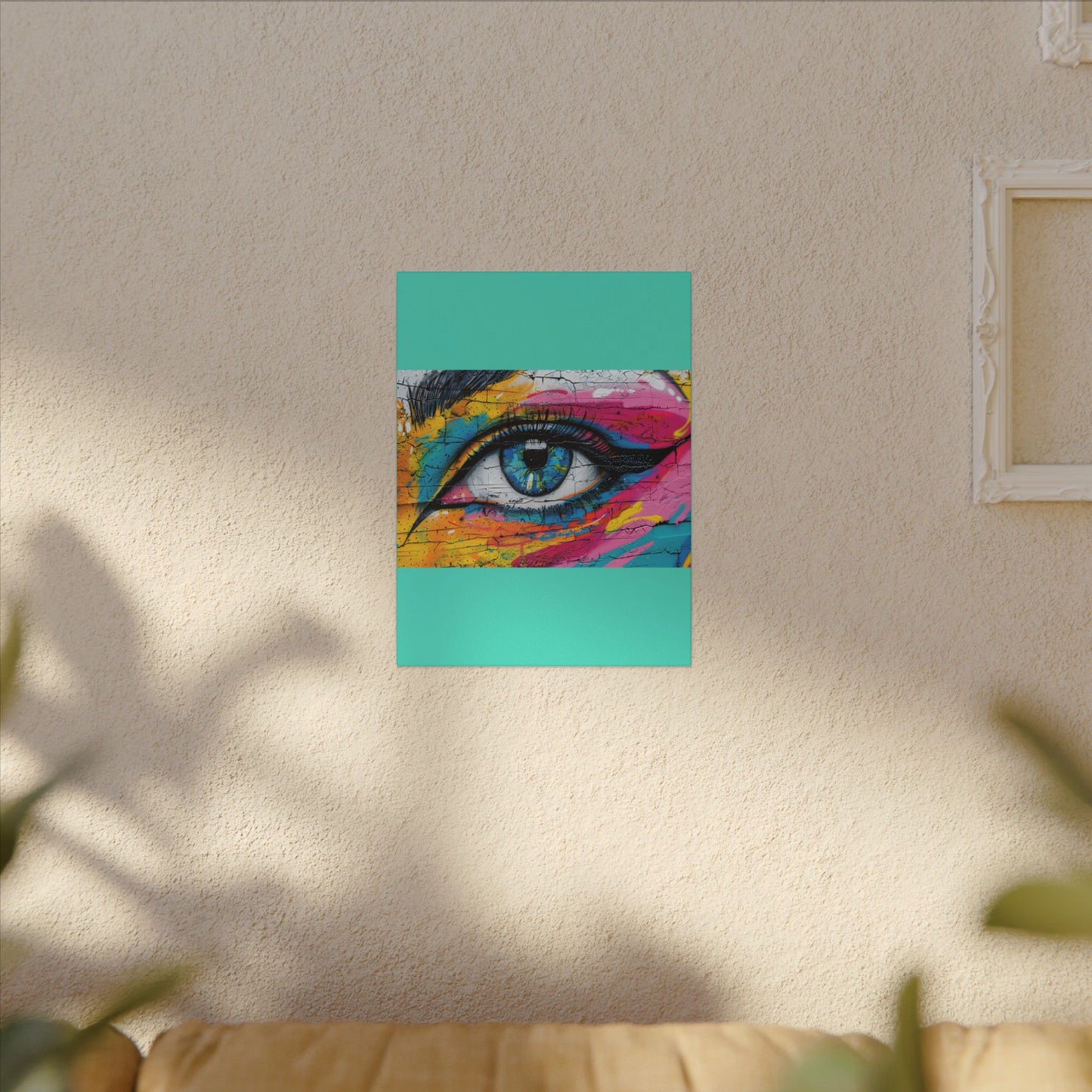 Colorful Eye Street Art Matte Canvas Print