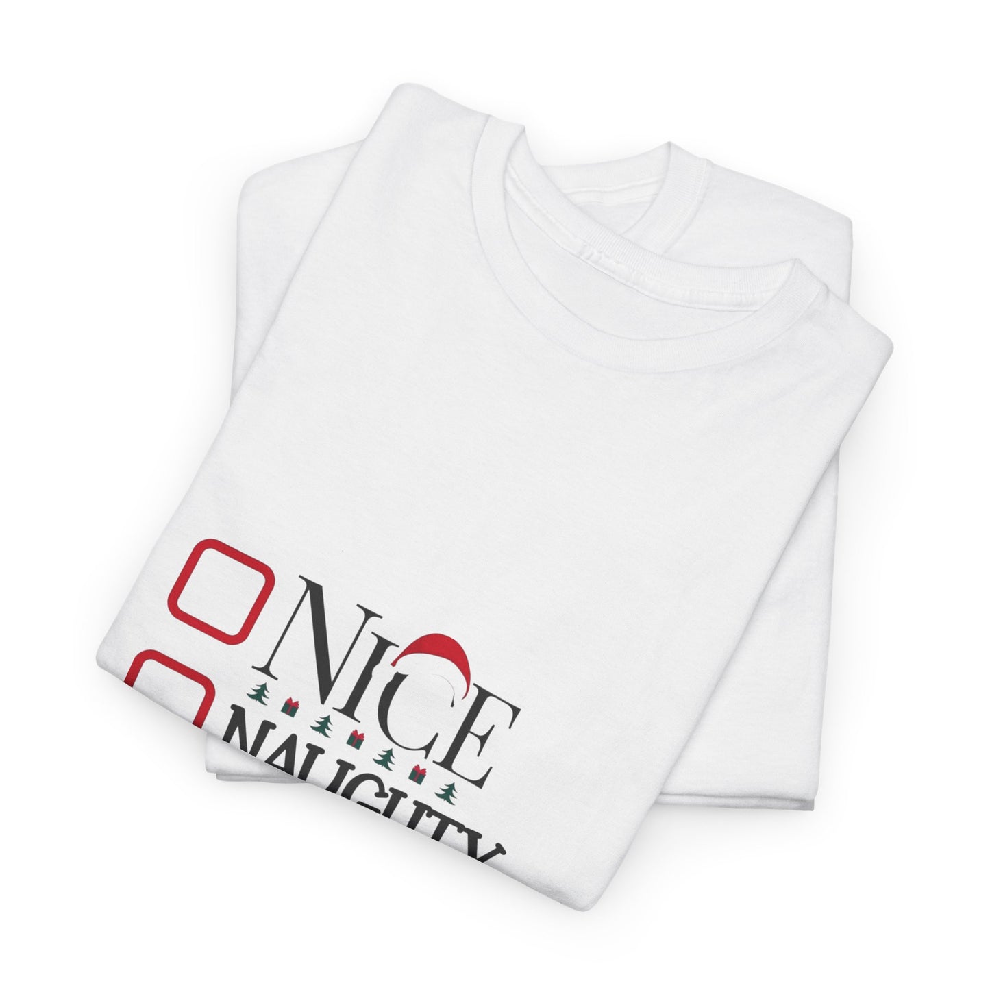 Funny Christmas Tee, Unisex Holiday Shirt, Naughty Nice Christmas Gift, Merry Christmas T-Shirt, Santa Gift