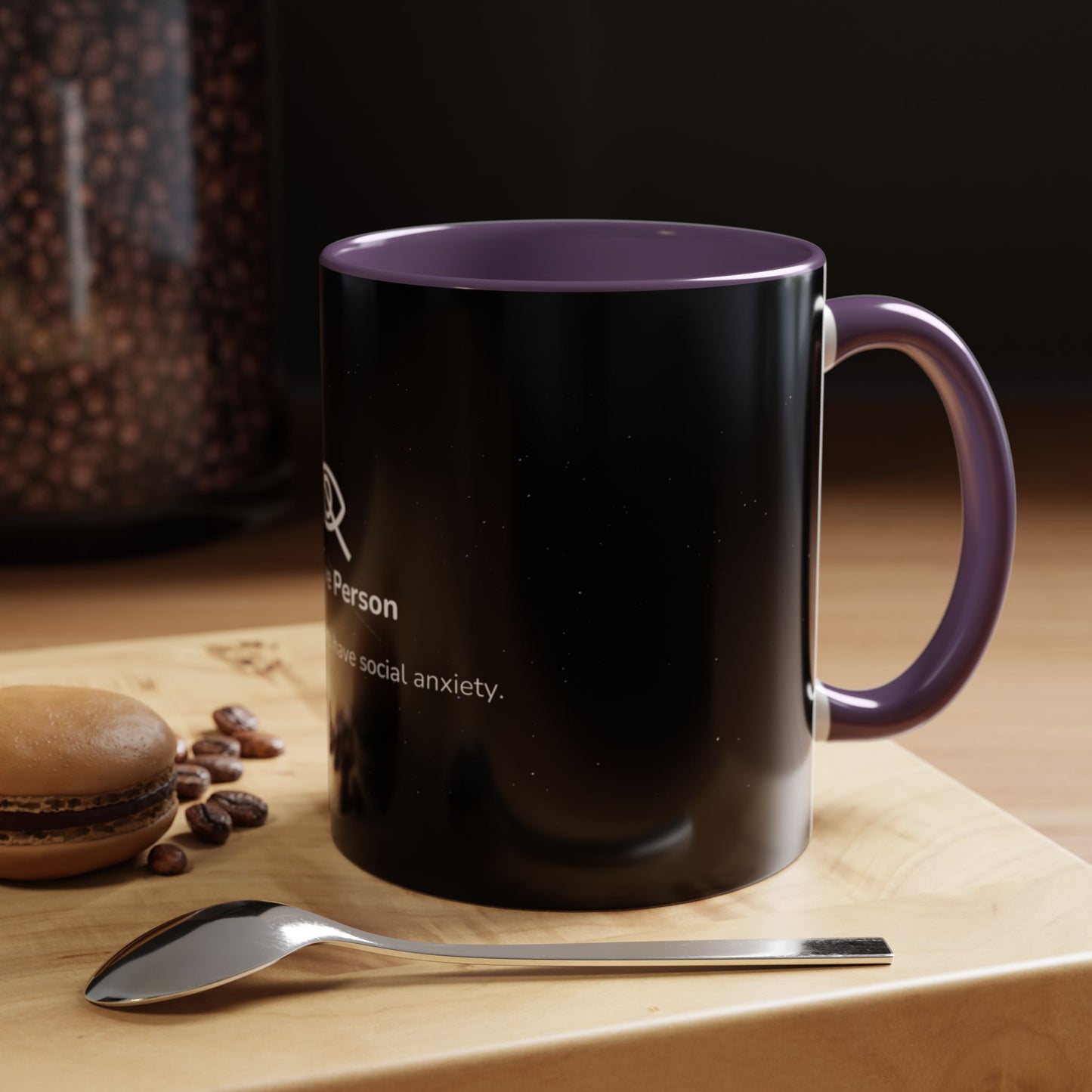Sensitive Person Social Anxiety Coffee Mug - Black Accent, Gift for Introverts, Social Anxiety Humor, Unique Mug for Tea Lovers, Thoughtful Present