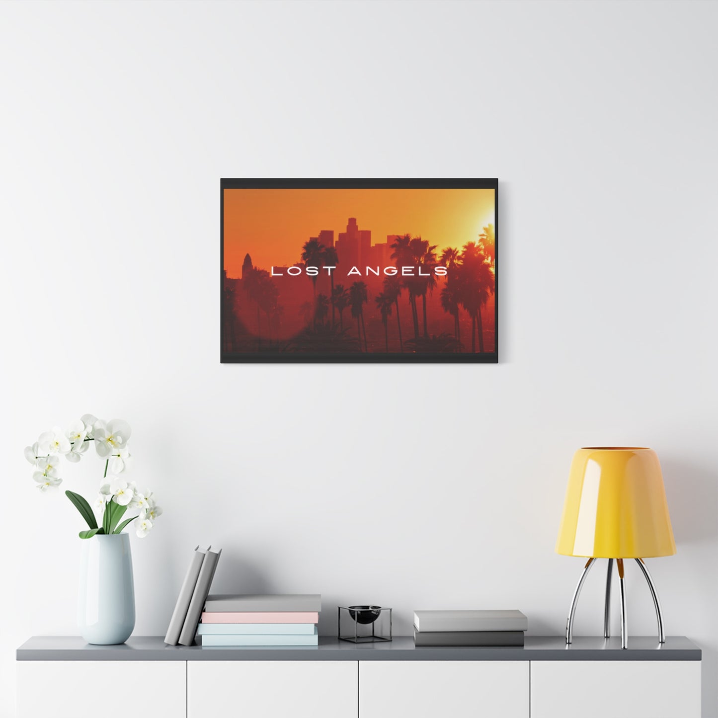 Lost Angels Wall Art Canvas | Sunset Cityscape Print, Home Decor, Gift for Art Lovers, Modern Living Room, California Vibe