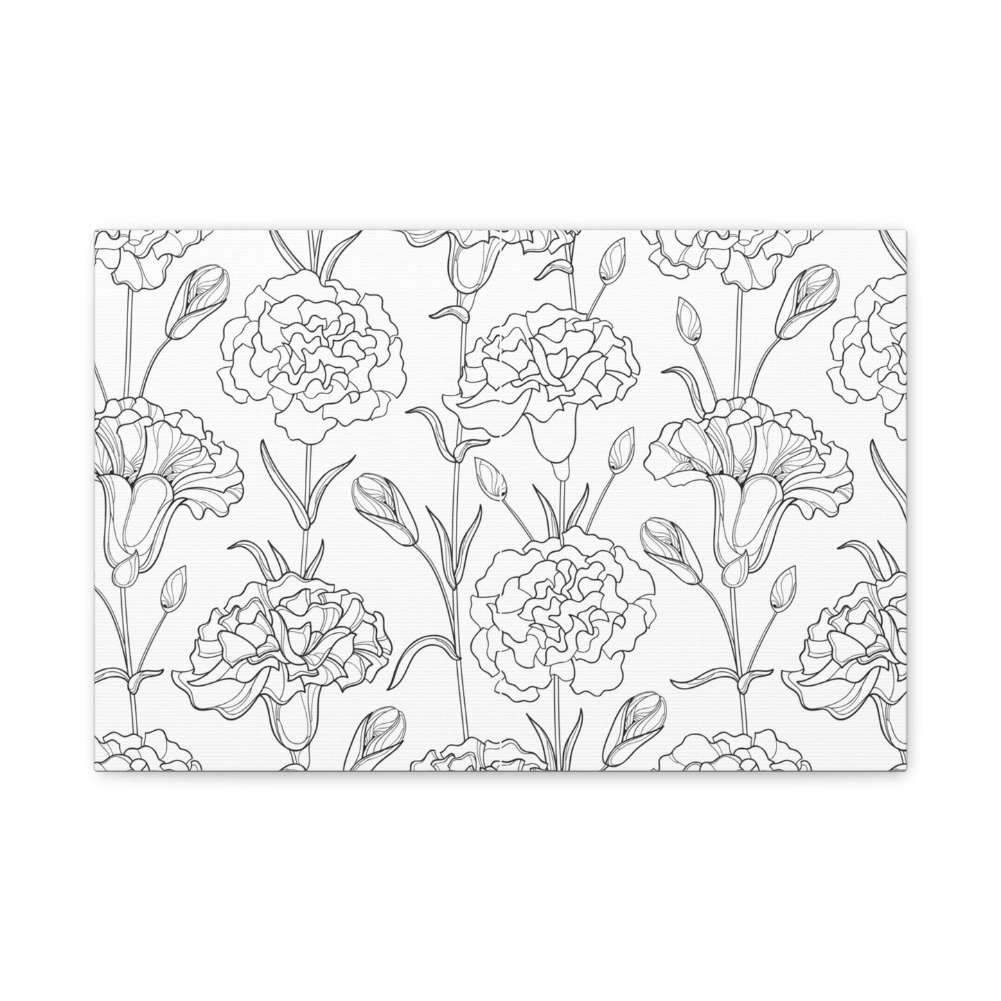 Floral Canvas Art, Stretched Wall Decor, Home Gift, Botanical Print, Modern Design, Matte Finish