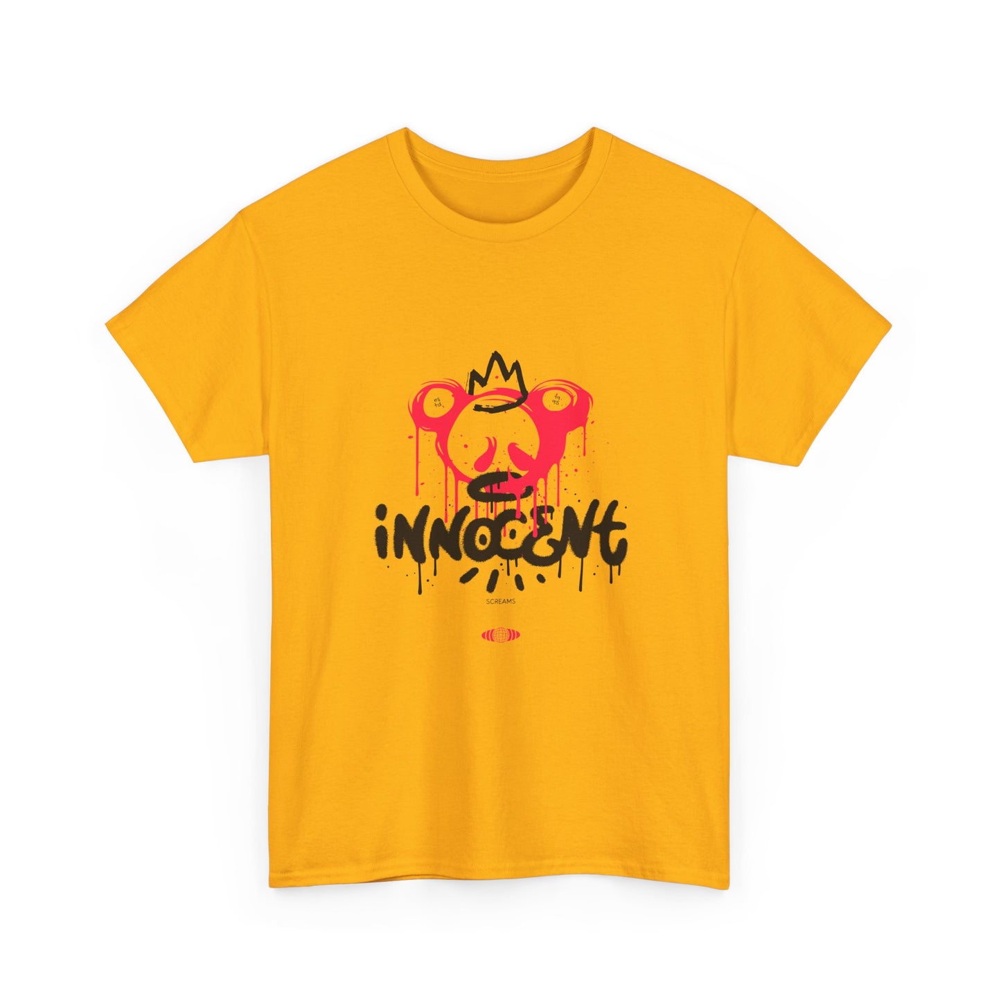 Edgy Graphic Tee: 'Innocent' Design, Urban Fashion, Streetwear, Unisex Cotton T-Shirt, Music Festivals, Casual Wear