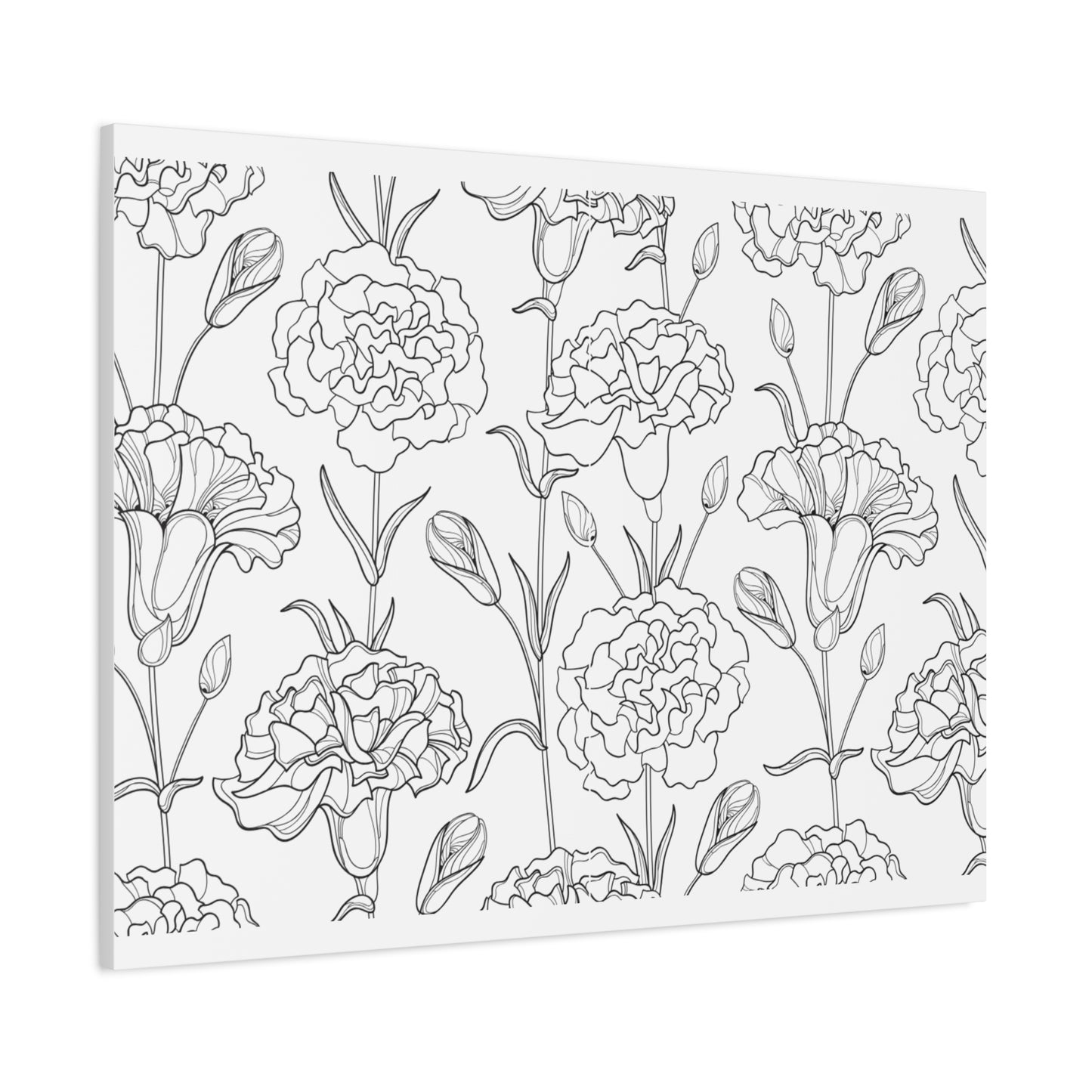 Floral Canvas Art, Stretched Wall Decor, Home Gift, Botanical Print, Modern Design, Matte Finish