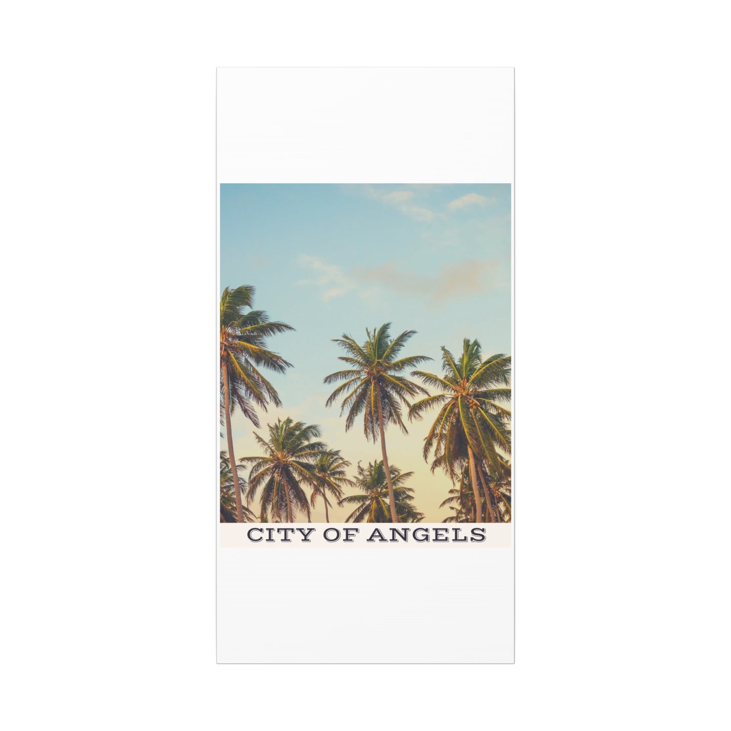 Tropical Palm Tree Canvas Print, City of Angeles Tropical Wall Art, Los Angeles Beach Decor, California Nature Photography, Home Decoration, Gift for Beach Lovers