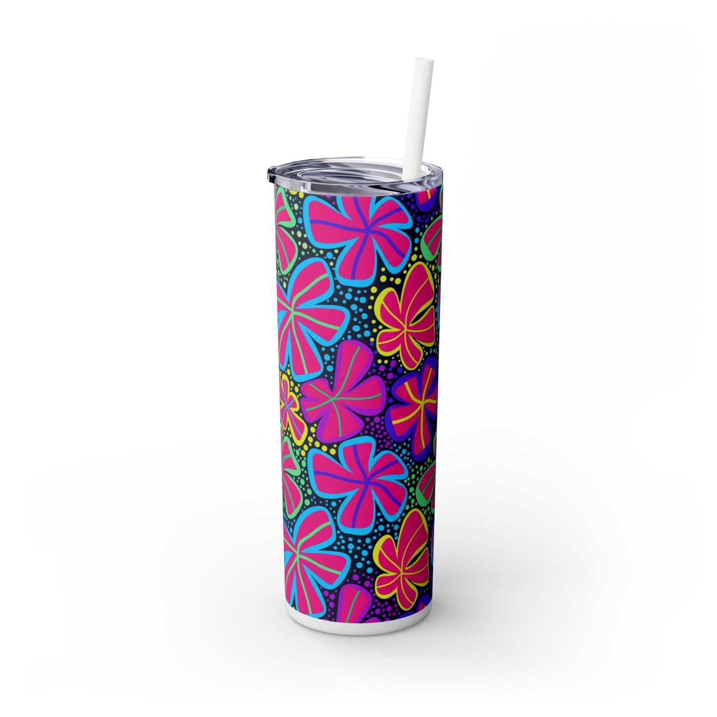 Vibrant Floral Skinny Tumbler, 20oz | Reusable Drink Cup for Home, Office, Road Trips | Fun Gift for Spring, Summer, Birthdays, Garden [...]