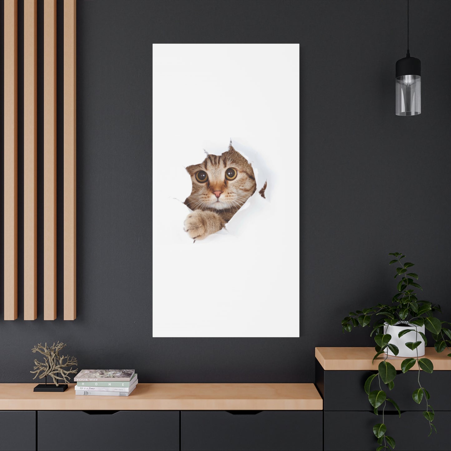 Whimsical Cat Canvas Art, Playful Decor for Cat Lovers, Home Wall Art, Pet-Themed Gift, Cute Cat Wall Art, Cat Lover's Decoration