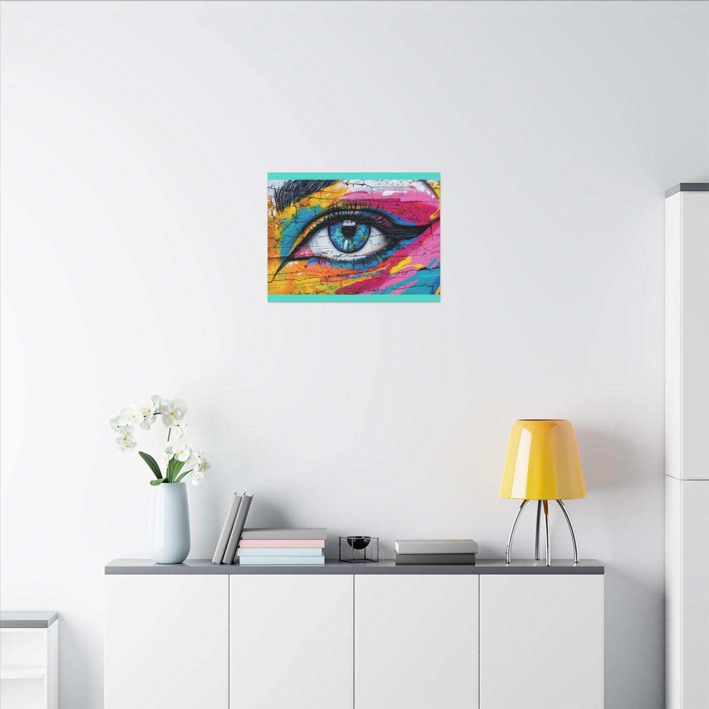 Colorful Eye Street Art Matte Canvas Print
