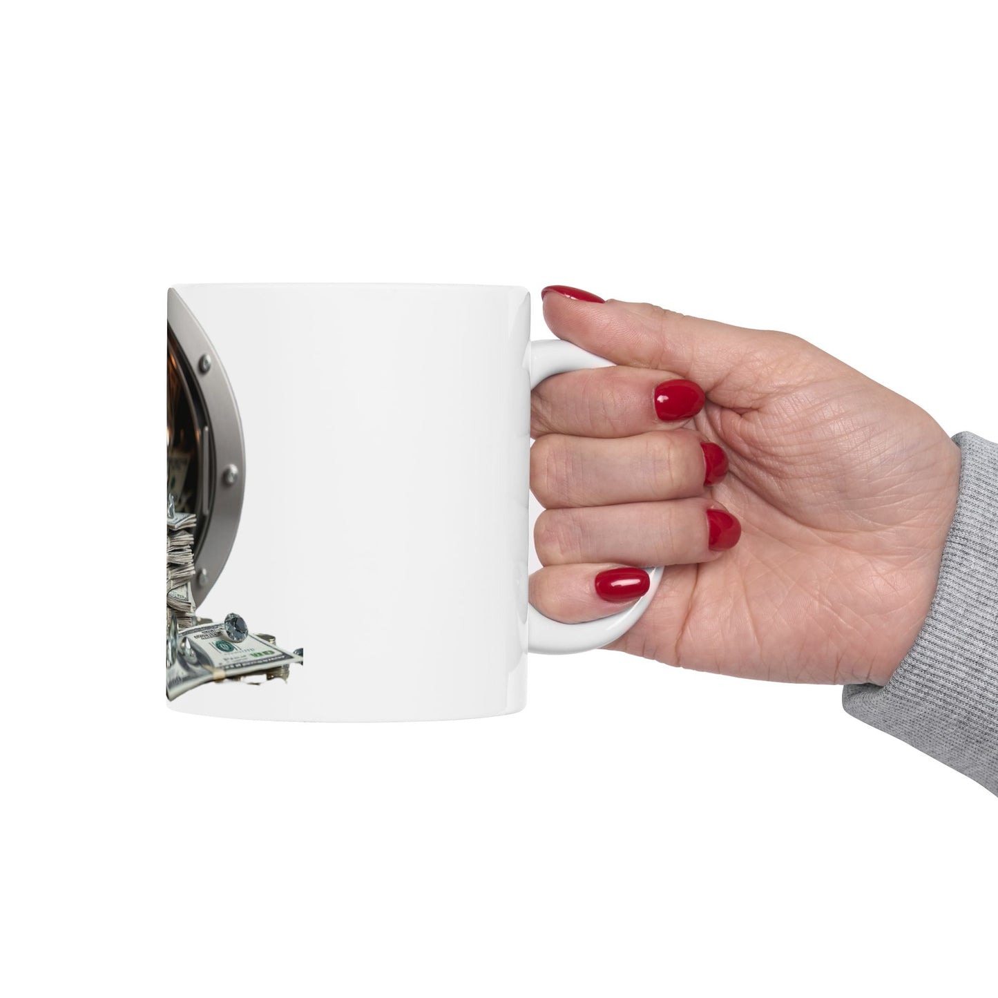 Money SAFE Ceramic Mug Coffee Cup Gift for Caffeine Lovers, Unique Home Decor, Perfect for Birthdays, Holidays