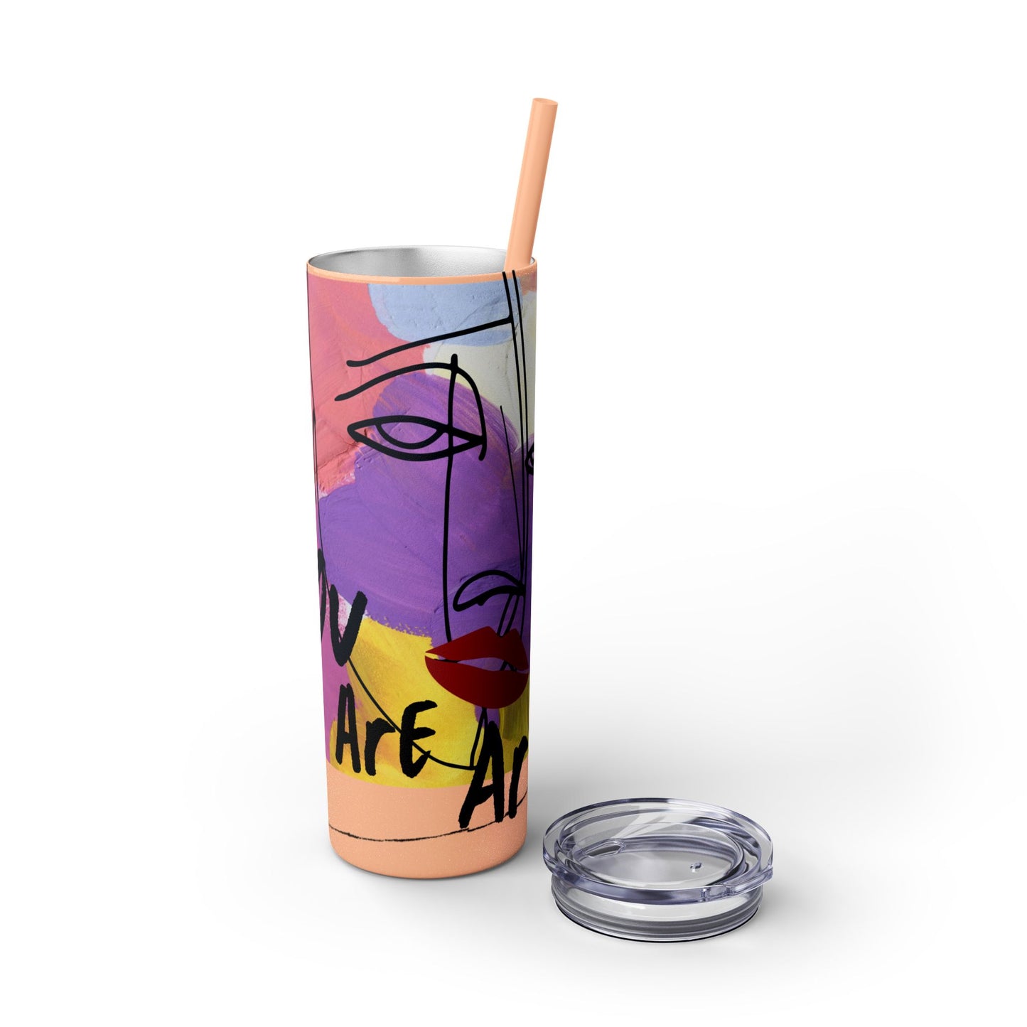 Artistic Skinny Tumbler with Straw, 20oz | Inspirational Drinkware, Colorful Water Bottle, Unique Gift Idea, Motivational Mug, [...]