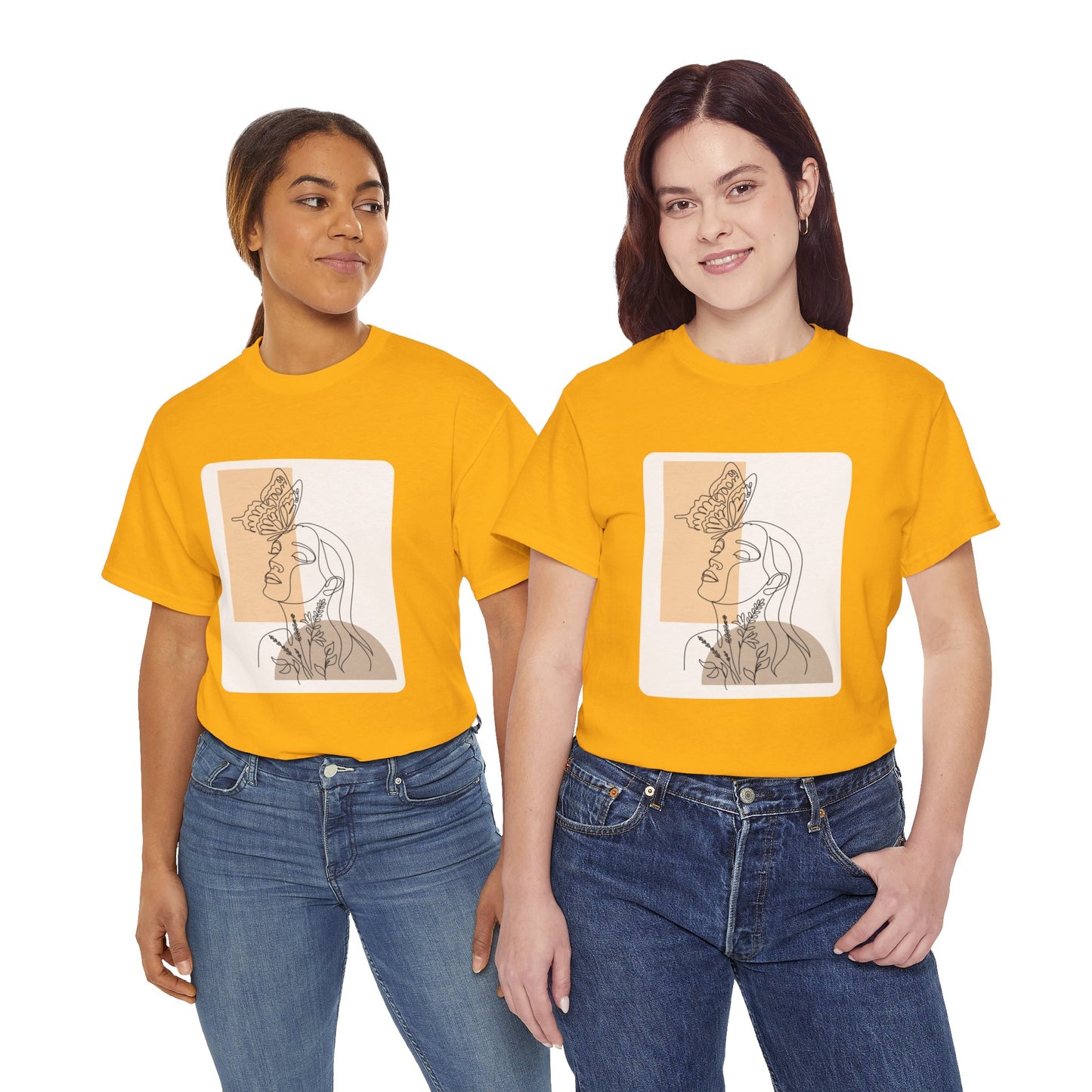 Artistic Unisex Tee: Modern Line Drawing with Butterfly, Perfect for Casual Outings, Gift for Art Lovers, Spring Fashion, Eco-Friendly Wear