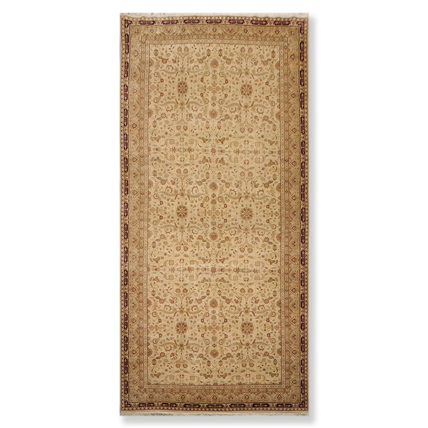 7’5" x 16’ Hand Knotted Palace Runner 150 KPSI Wool Oriental Area Rug Beige-0