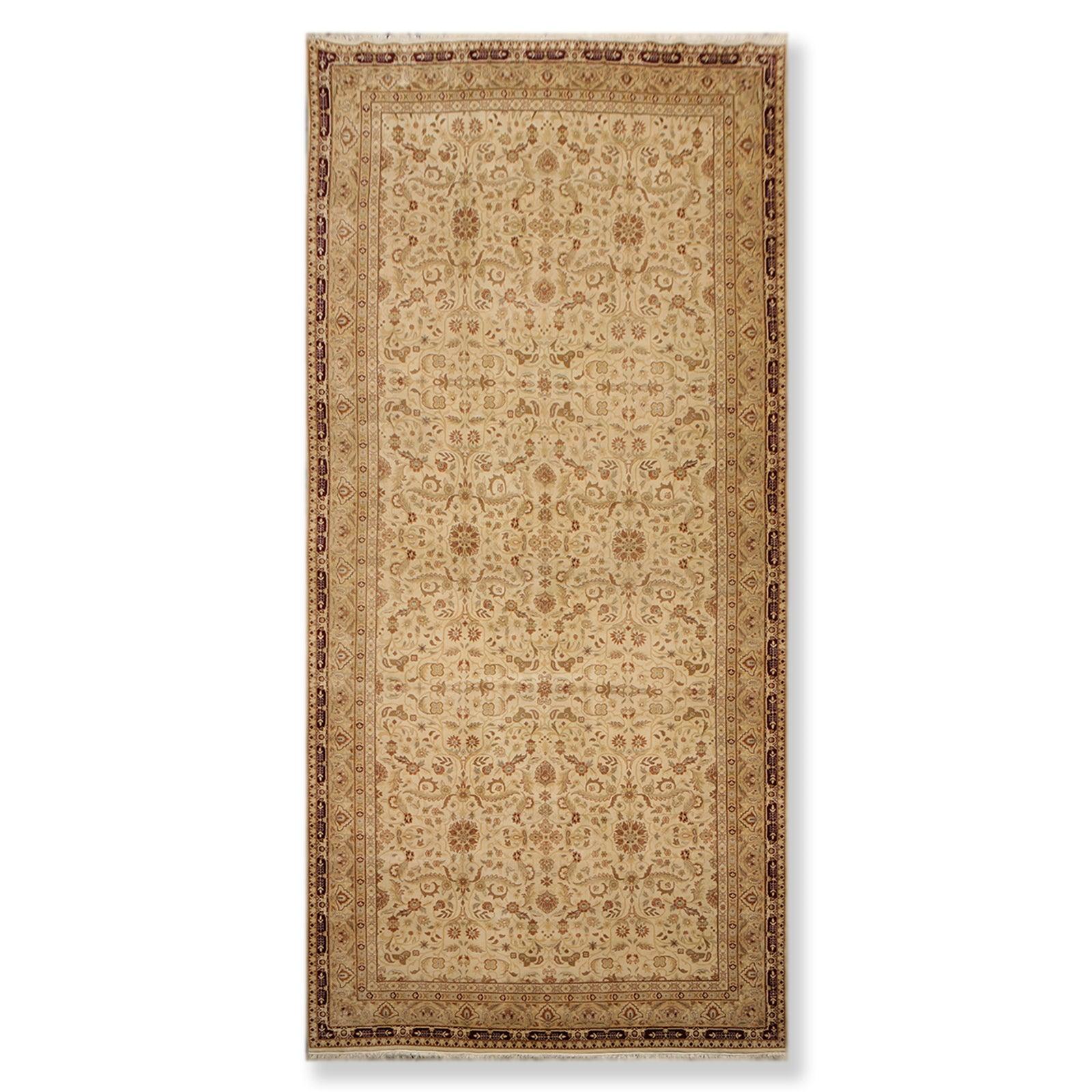 7’5" x 16’ Hand Knotted Palace Runner 150 KPSI Wool Oriental Area Rug Beige-0