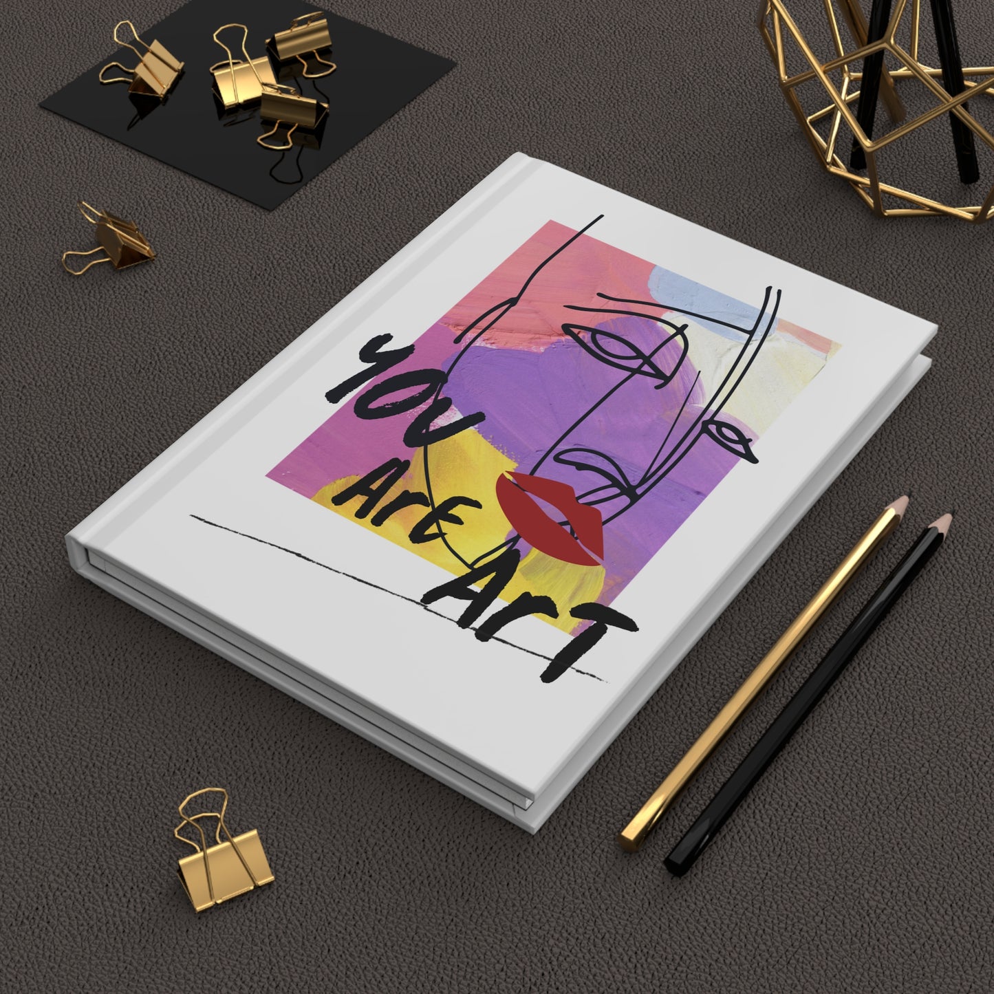 Hardcover Journal - You Are Art, Inspirational Notebook, Gift for Artists, Creative Writing Journal, Modern Art Stationery