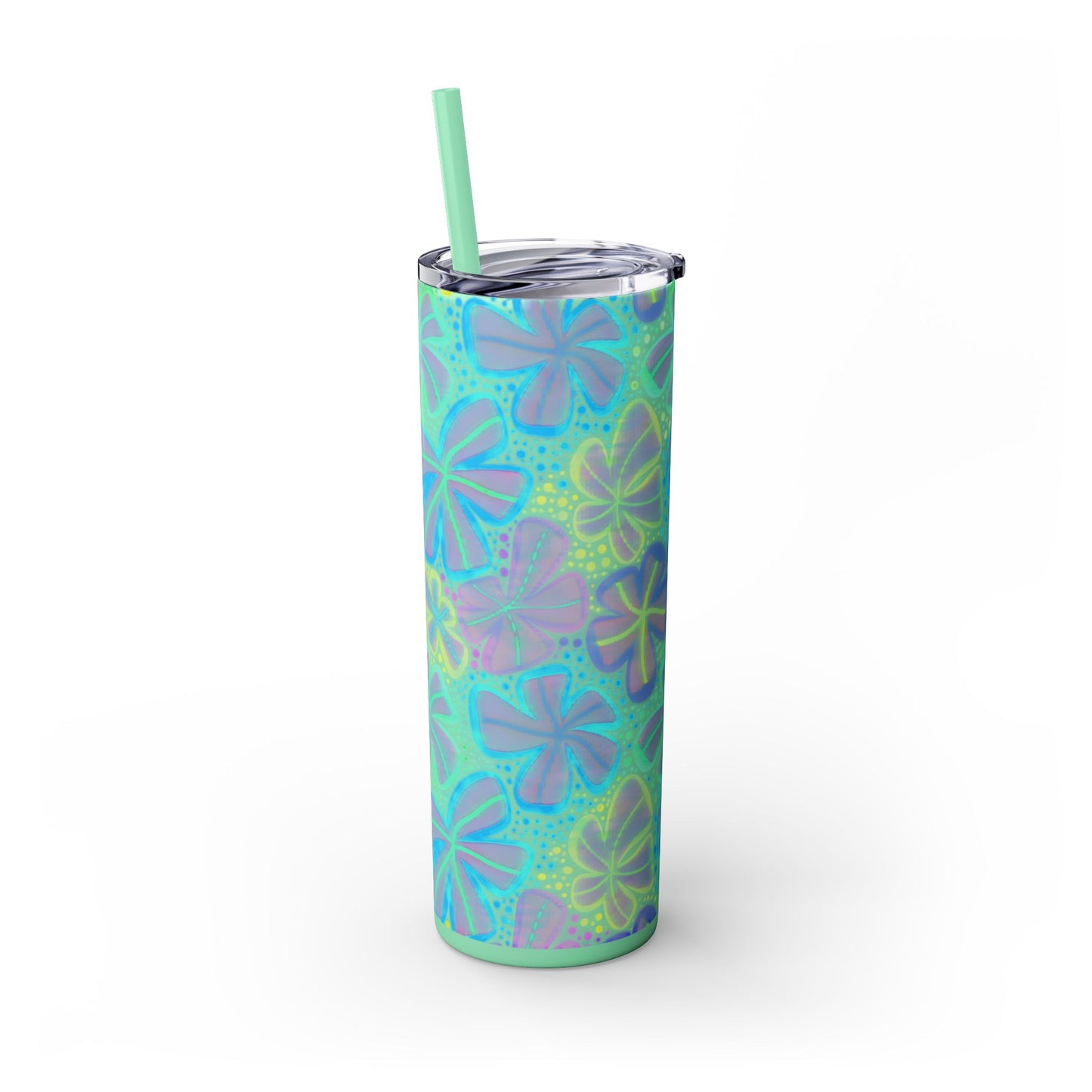 Pastel Butterfly Tumbler, 20oz Drinkware, Spring Decor, Cute Gift for Her, Eco-Friendly Cup, Floral Water Bottle