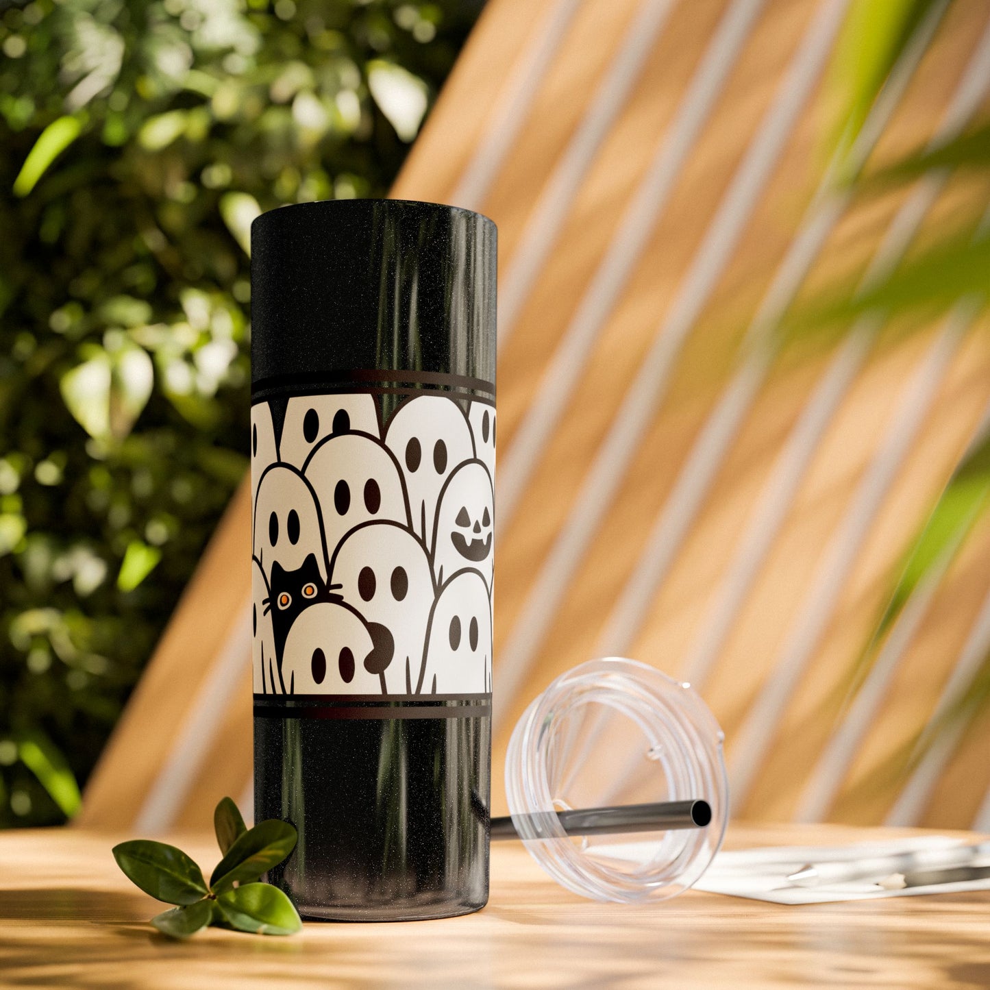 Halloween Ghost Tumbler, 20oz Skinny Tumbler with Straw, Cute Fall Drinkware, Spooky Gifts for Kids, Ghost Lovers, Cozy Decor