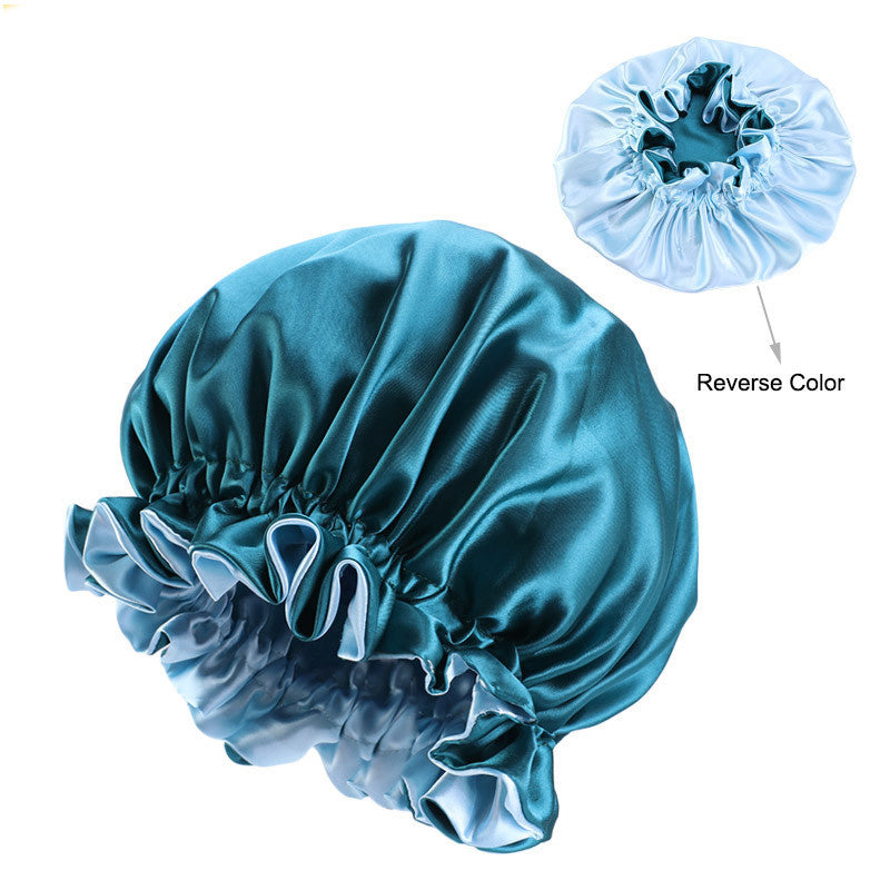 Double color lace night hat