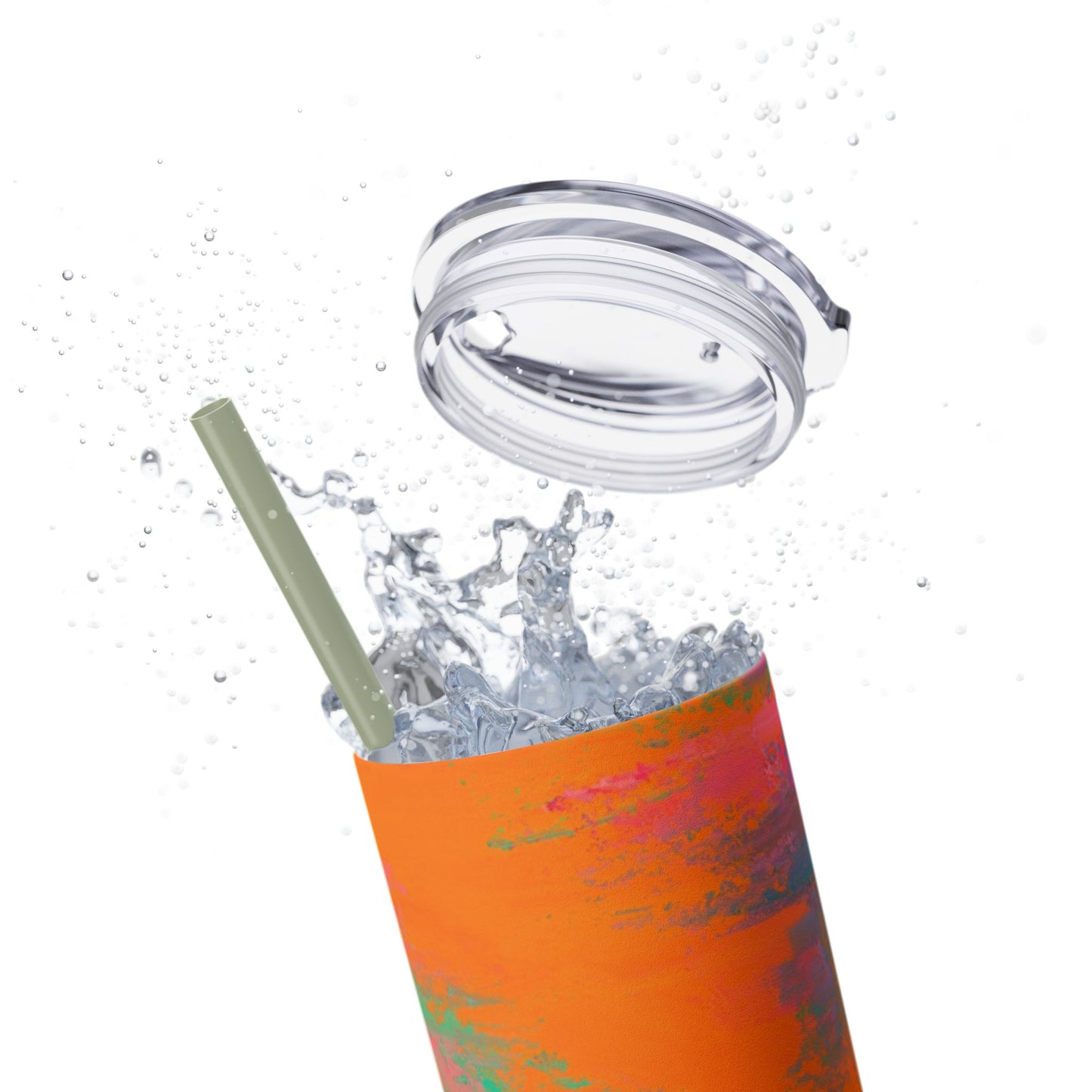 Colorful Ombre Skinny Tumbler with Straw, 20oz | Travel Mugs, Summer Drinkware, Beach Accessories, Gifts for Her, Eco-Friendly