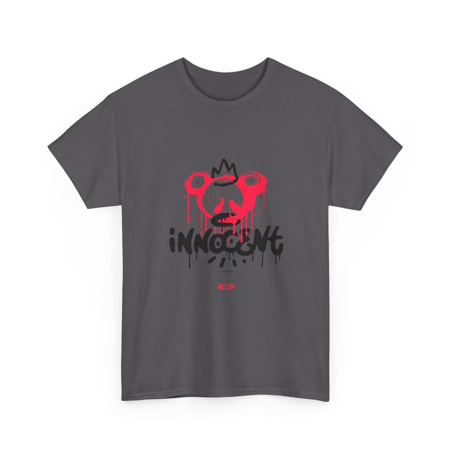 Edgy Graphic Tee: 'Innocent' Design, Urban Fashion, Streetwear, Unisex Cotton T-Shirt, Music Festivals, Casual Wear