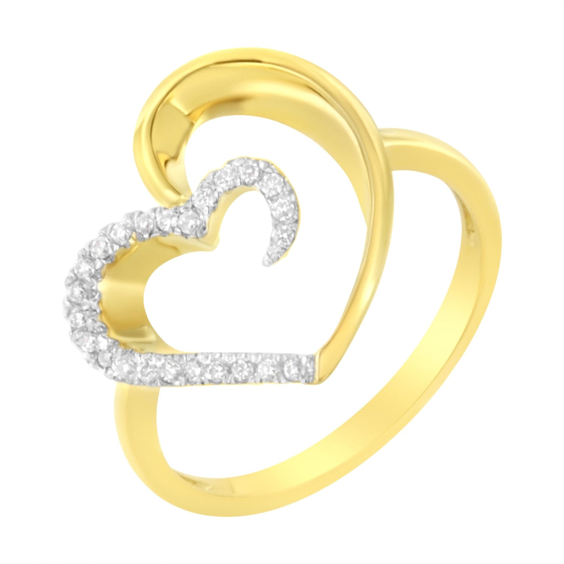 14KT Yellow Gold 1/10 ctw. Diamond Heart Shape Ring (K-L, I1-I2)-3