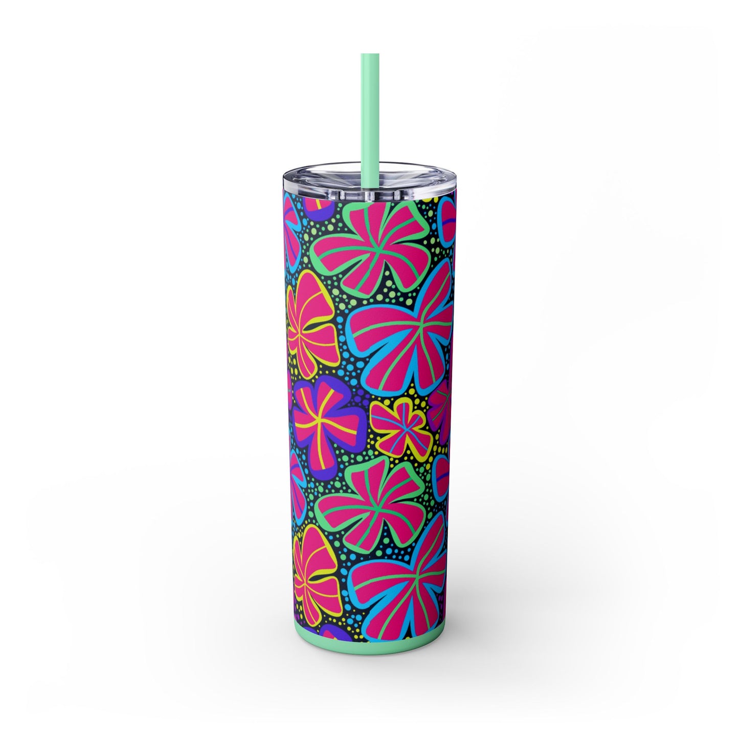 Vibrant Floral Skinny Tumbler, 20oz | Reusable Drink Cup for Home, Office, Road Trips | Fun Gift for Spring, Summer, Birthdays, Garden [...]