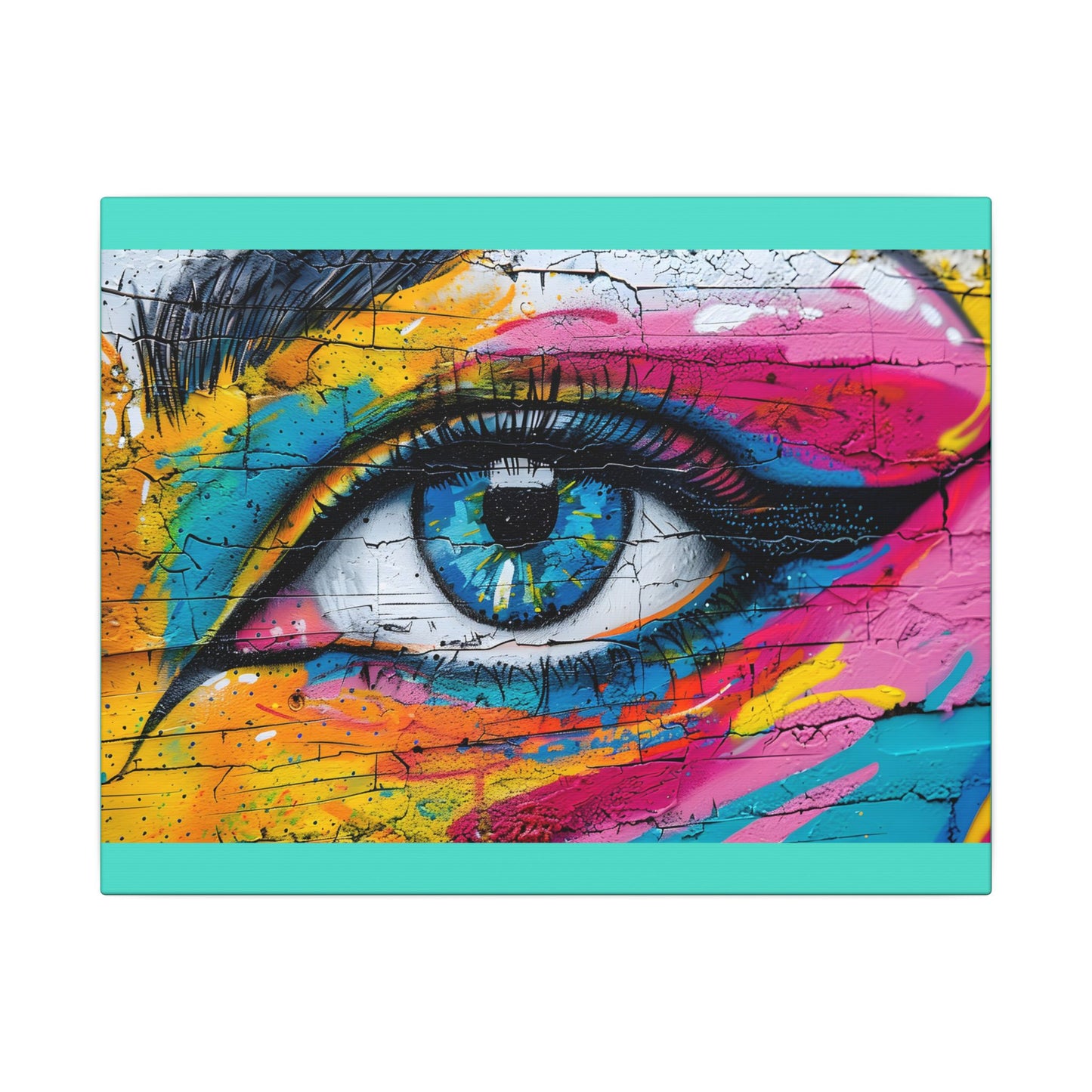 Colorful Eye Street Art Matte Canvas Print
