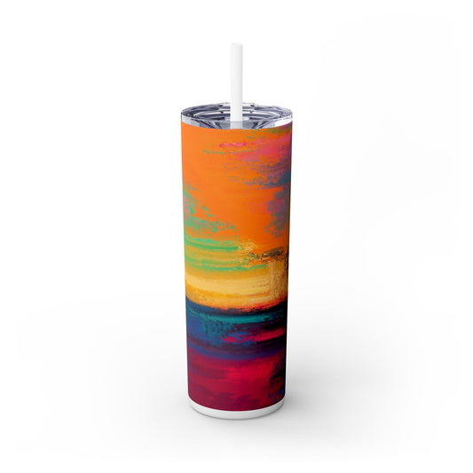 Colorful Ombre Skinny Tumbler with Straw, 20oz | Travel Mugs, Summer Drinkware, Beach Accessories, Gifts for Her, Eco-Friendly