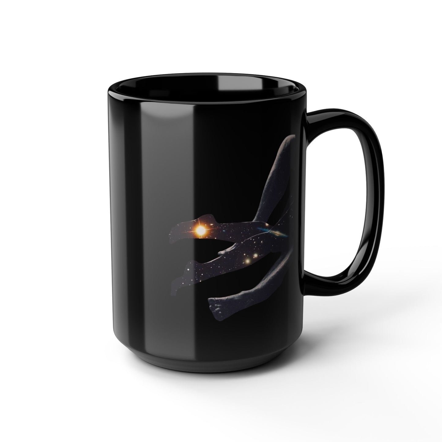 Cosmic Lover Black Mug - Unique Celestial Design, Inspiration for Stargazers, Gift for Space Lovers, All Occasions, Coffee Lover’s Must-Have