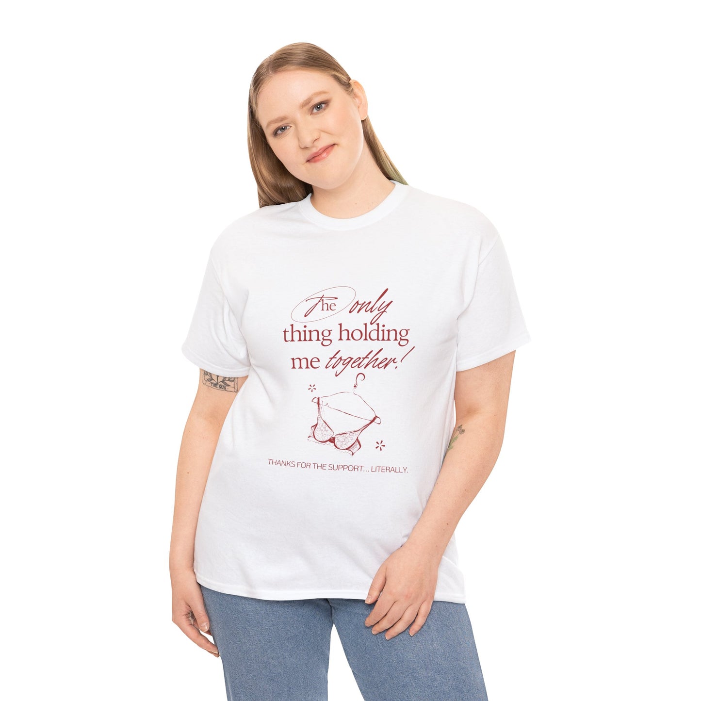 "Holding It Together" Unisex Heavy Cotton Tee: Funny Gift for Friends, Family, Self-Care, Casual Wear, Humor Shirts, Gift for Her