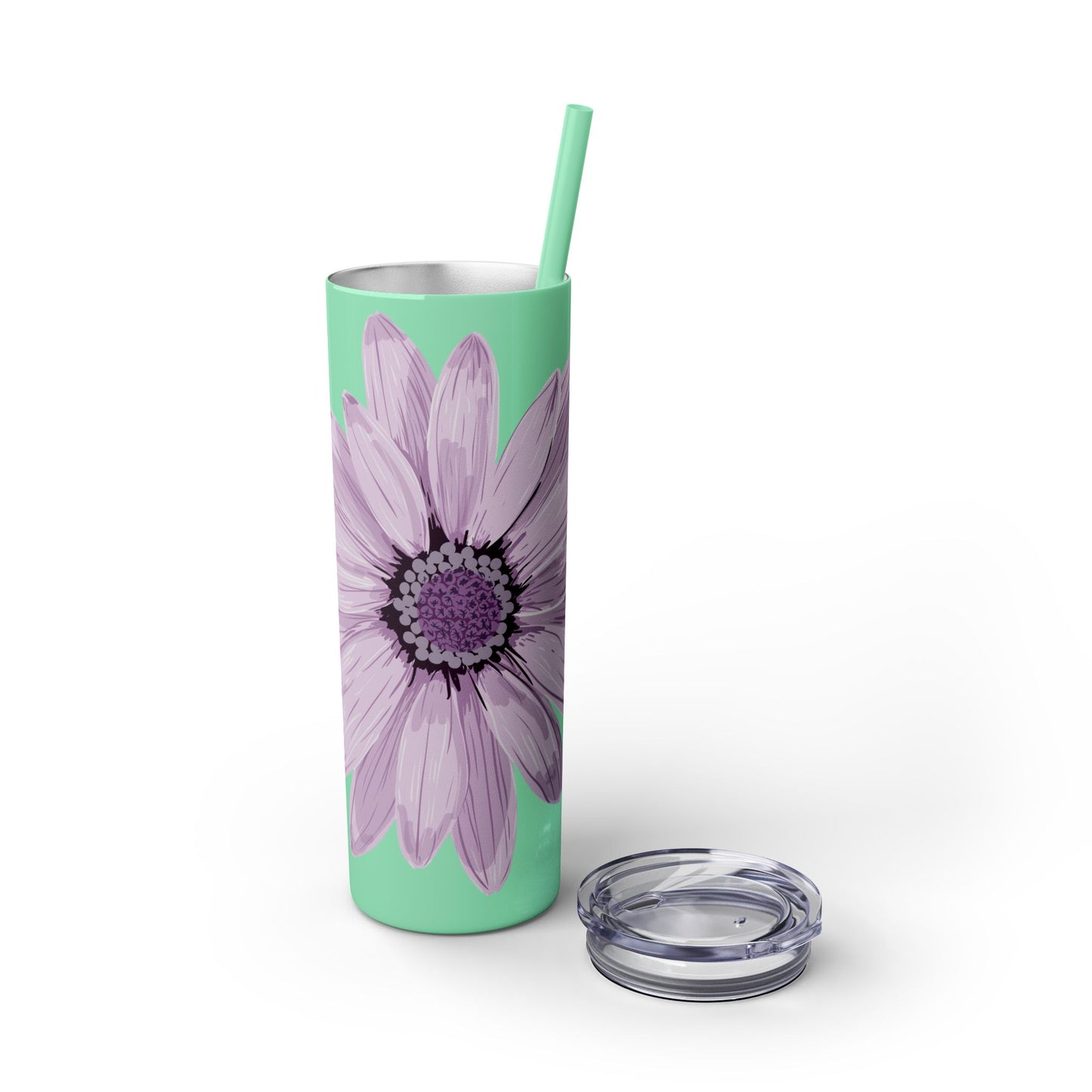 Floral Skinny Tumbler, 20oz - Stylish Drinkware for Home, Office, Gifts, Party Favors, Spring Decor