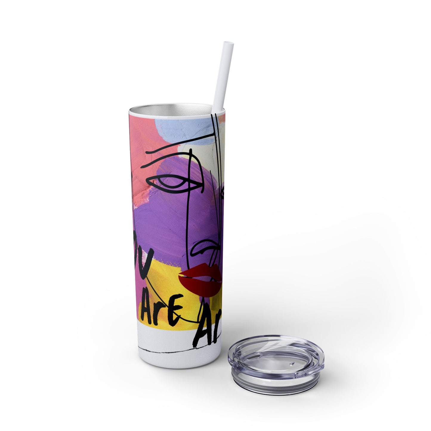 Artistic Skinny Tumbler with Straw, 20oz | Inspirational Drinkware, Colorful Water Bottle, Unique Gift Idea, Motivational Mug, [...]