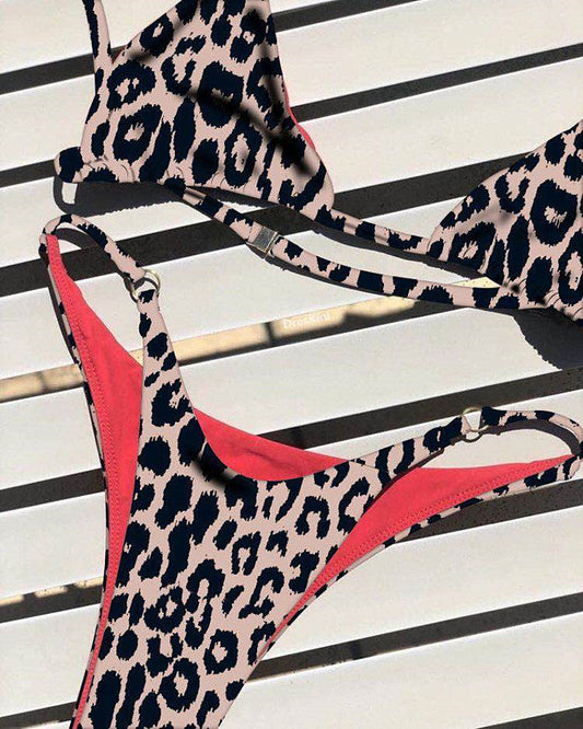 Three-Point Bikini Sexy Leopard Print Swimsuit Special Suit